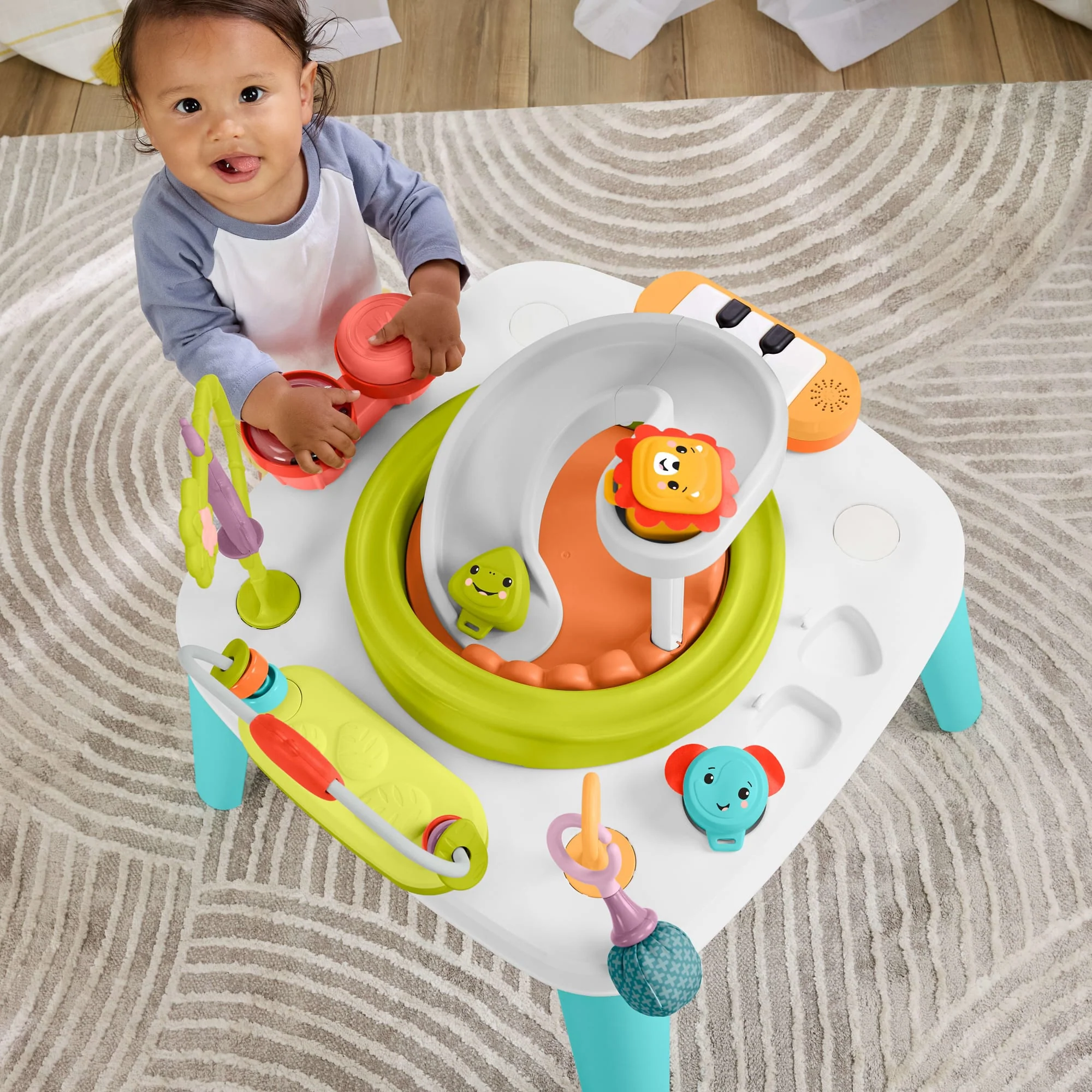 Centre D’Activités Musicales Pour Bébés et Table de Jeu Pour Tout-Petits Singe Violet 2 en 1 Fisher-Price - Image 5