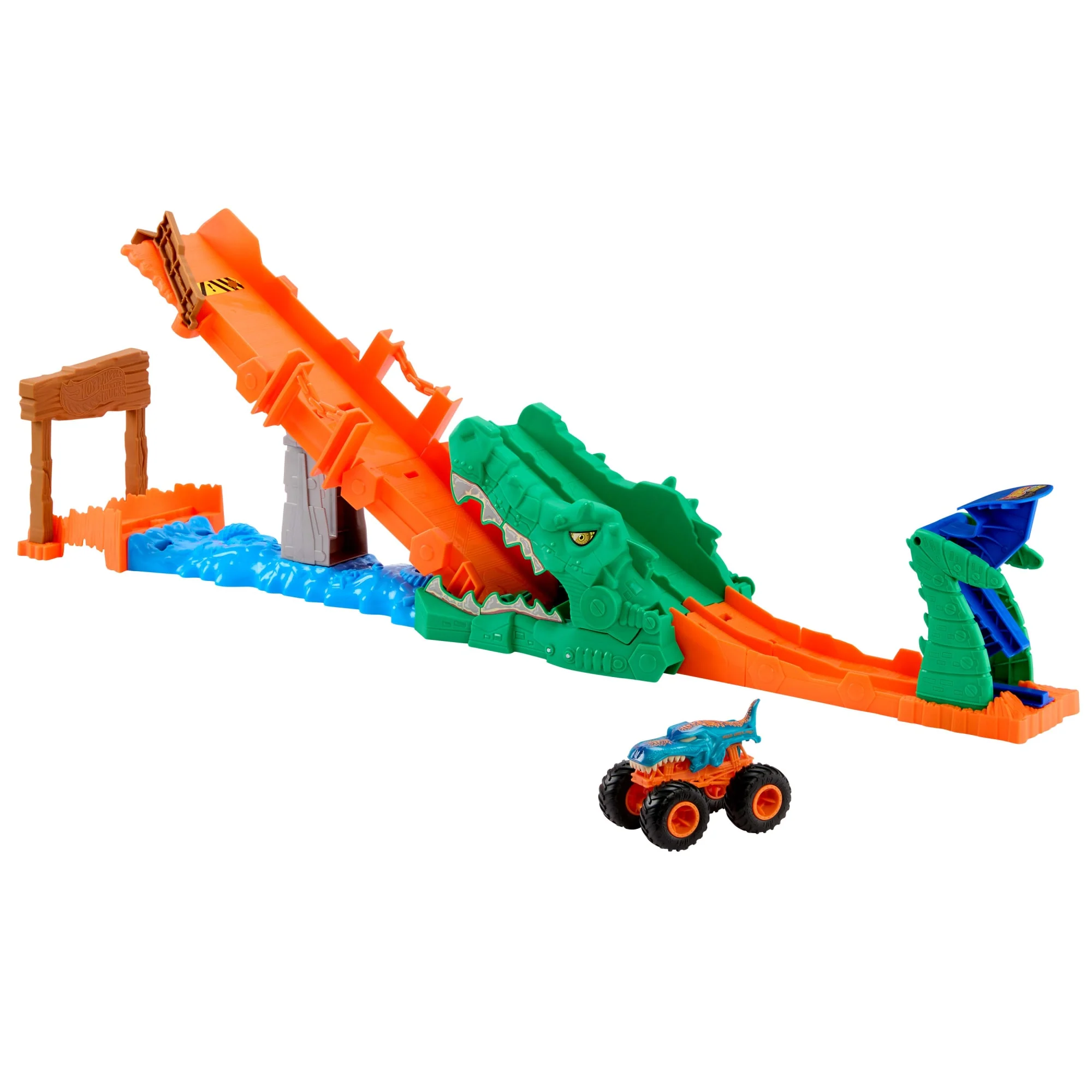 Coffret de Jeu Défi Attaque du Crocodile Monster Trucks Hot Wheels et Véhicule Mega-Wrex à L’Échelle 1:64 - Image 5