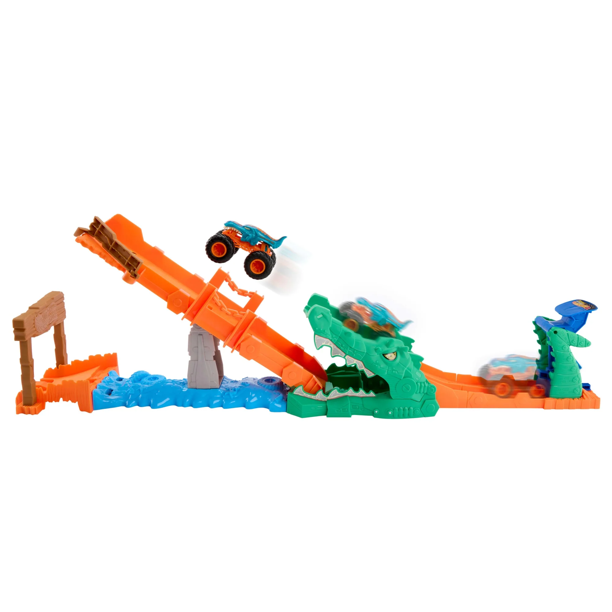 Coffret de Jeu Défi Attaque du Crocodile Monster Trucks Hot Wheels et Véhicule Mega-Wrex à L’Échelle 1:64 - Image 6