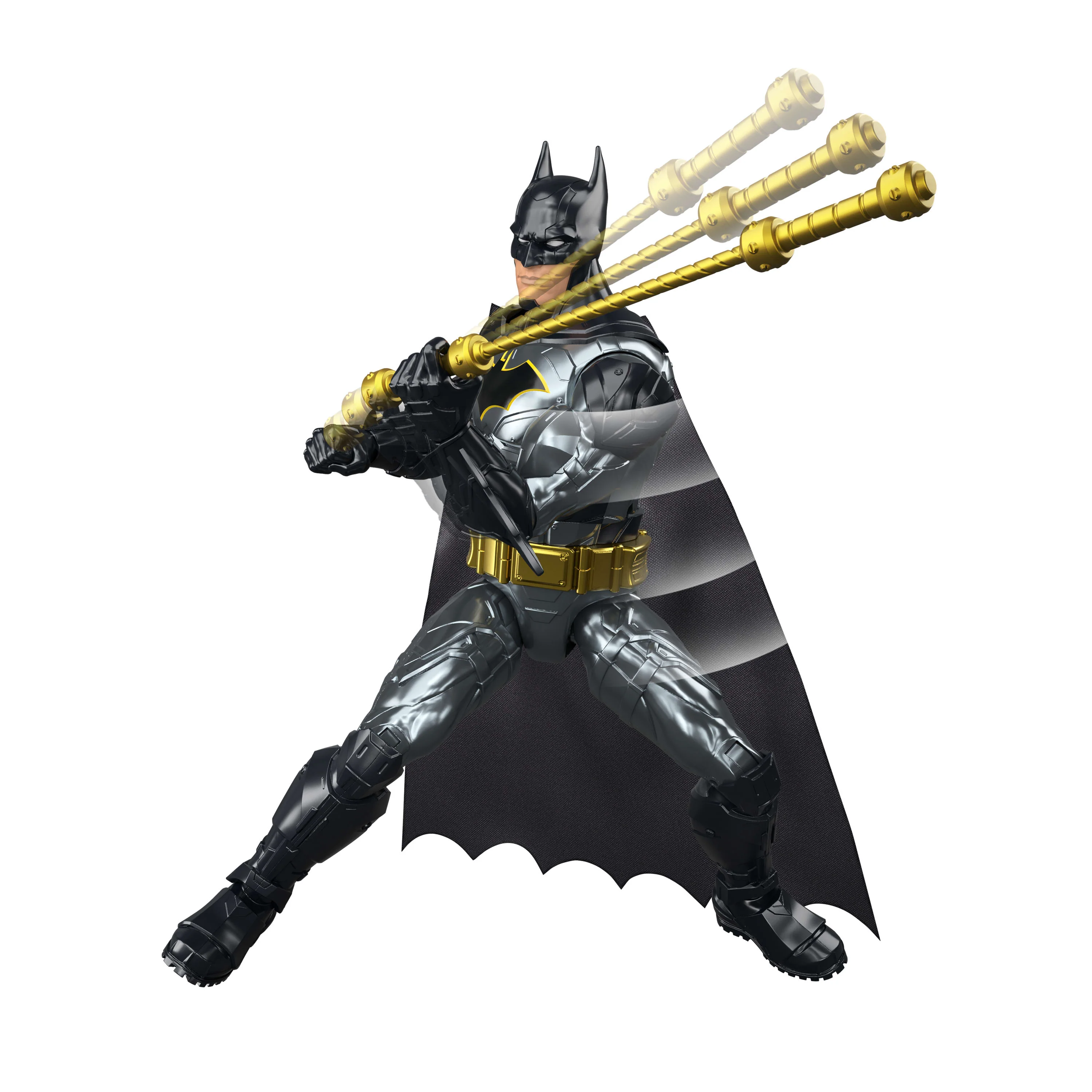 DC Crime Crusher Batman Action Figure, 25 Plus Phrases & Sounds, Articulation, 4 Weapons - Image 4