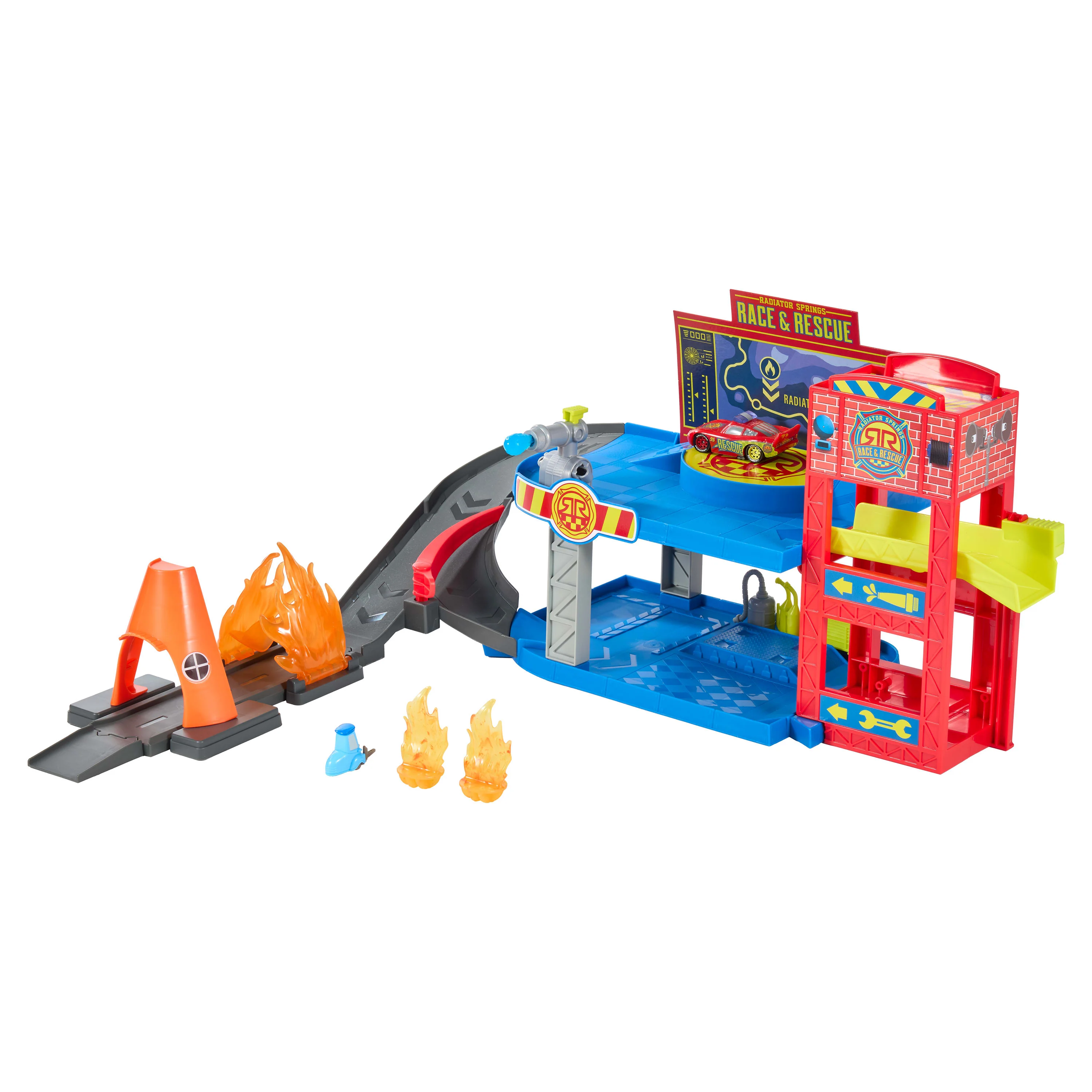 Disney And Pixar Cars Race & Rescue Command Center With Lightning Mcqueen, Guido & 4 Accessories - Image 2