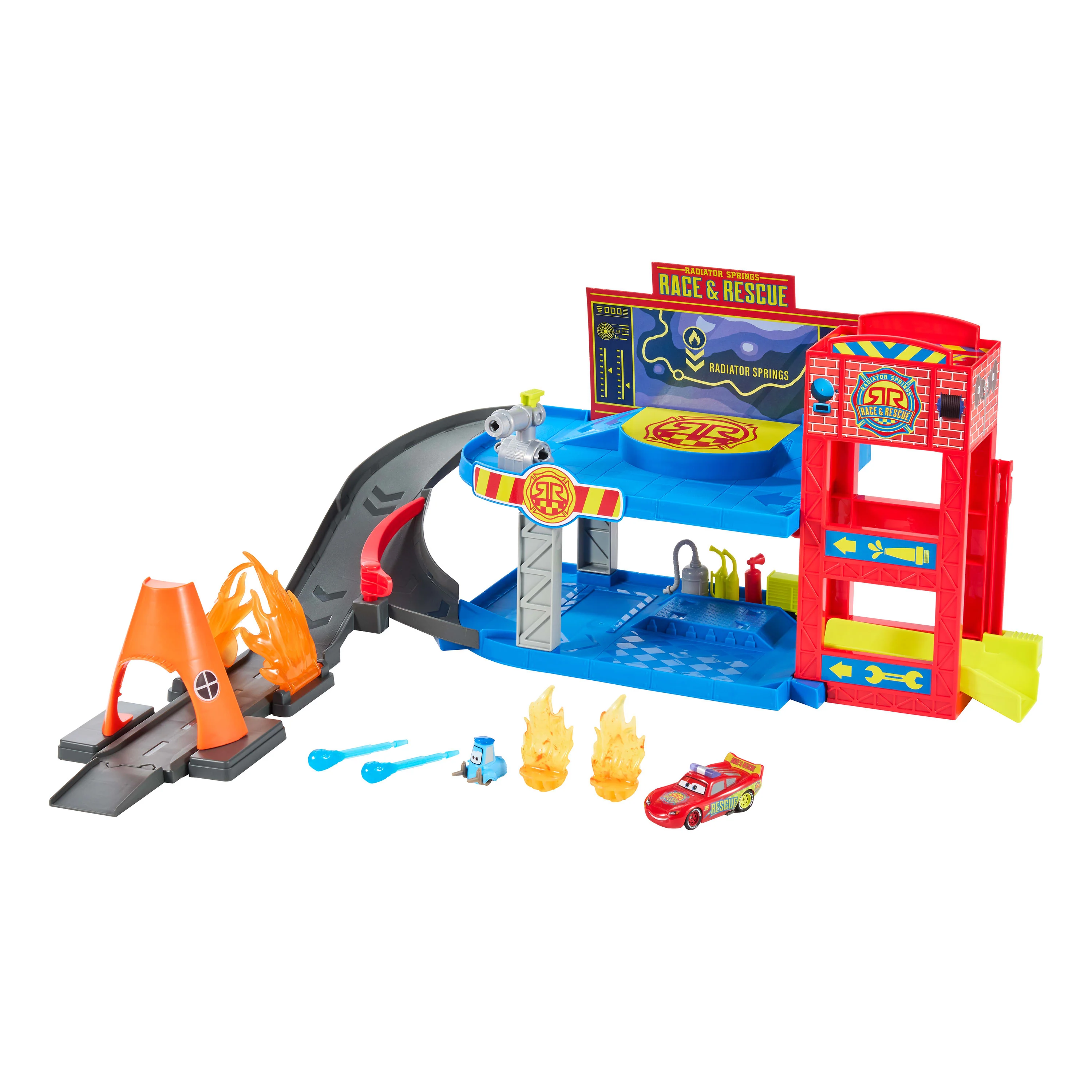 Disney And Pixar Cars Race & Rescue Command Center With Lightning Mcqueen, Guido & 4 Accessories - Image 3