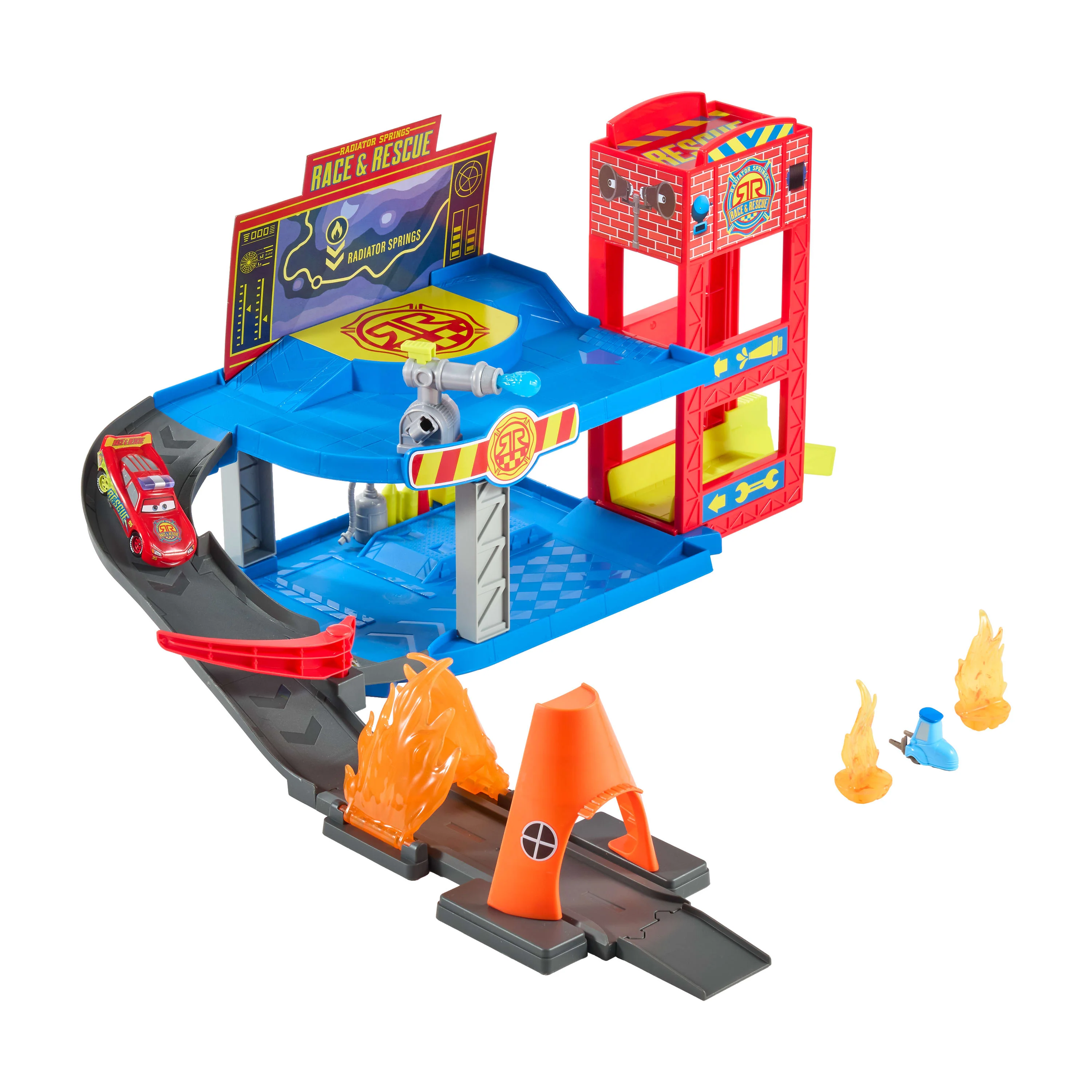 Disney And Pixar Cars Race & Rescue Command Center With Lightning Mcqueen, Guido & 4 Accessories - Image 4