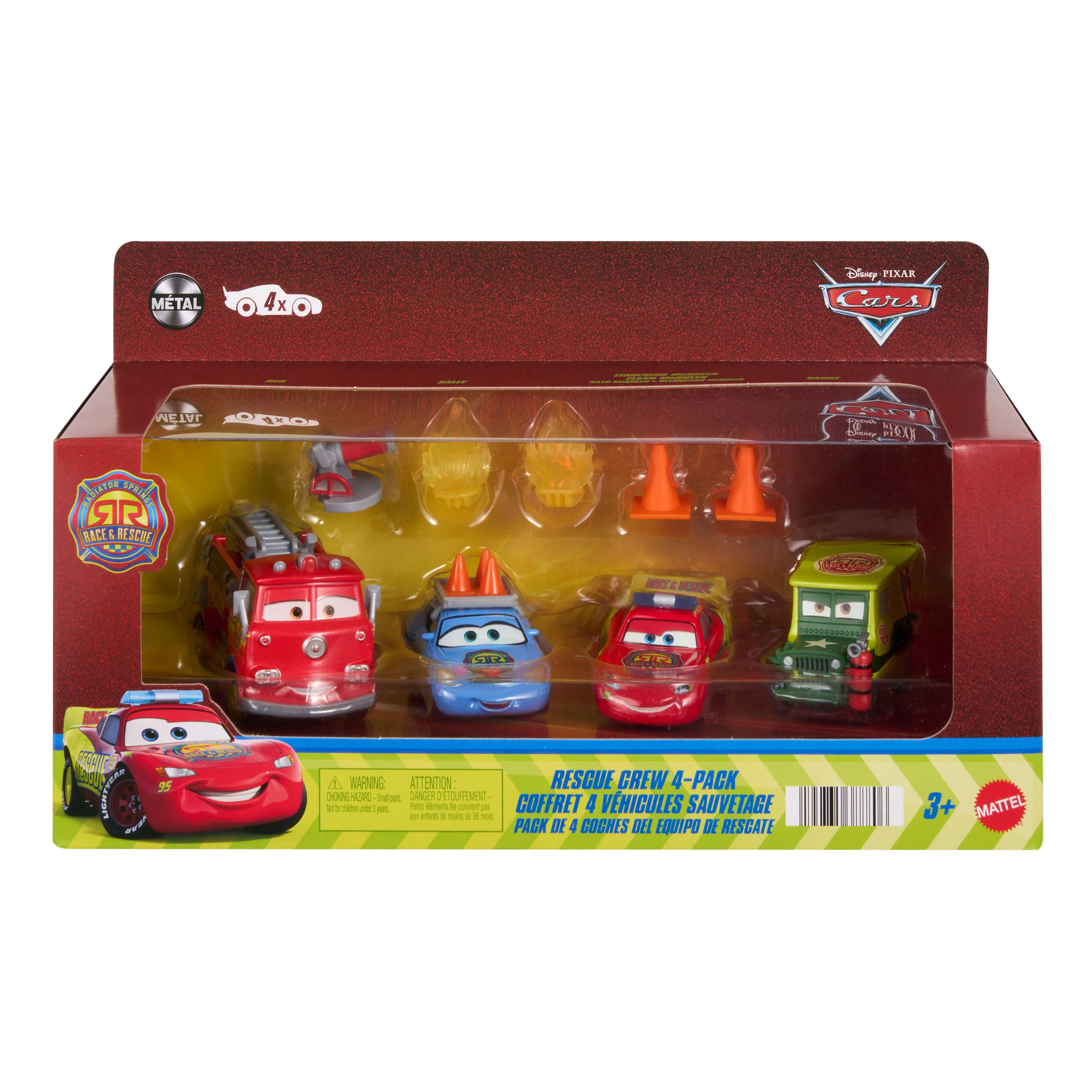 Disney And Pixar Cars Race & Rescue Crew Die-Cast 4-Pack With Red, Lightning Mcqueen, Sally & Sarge - Image 6