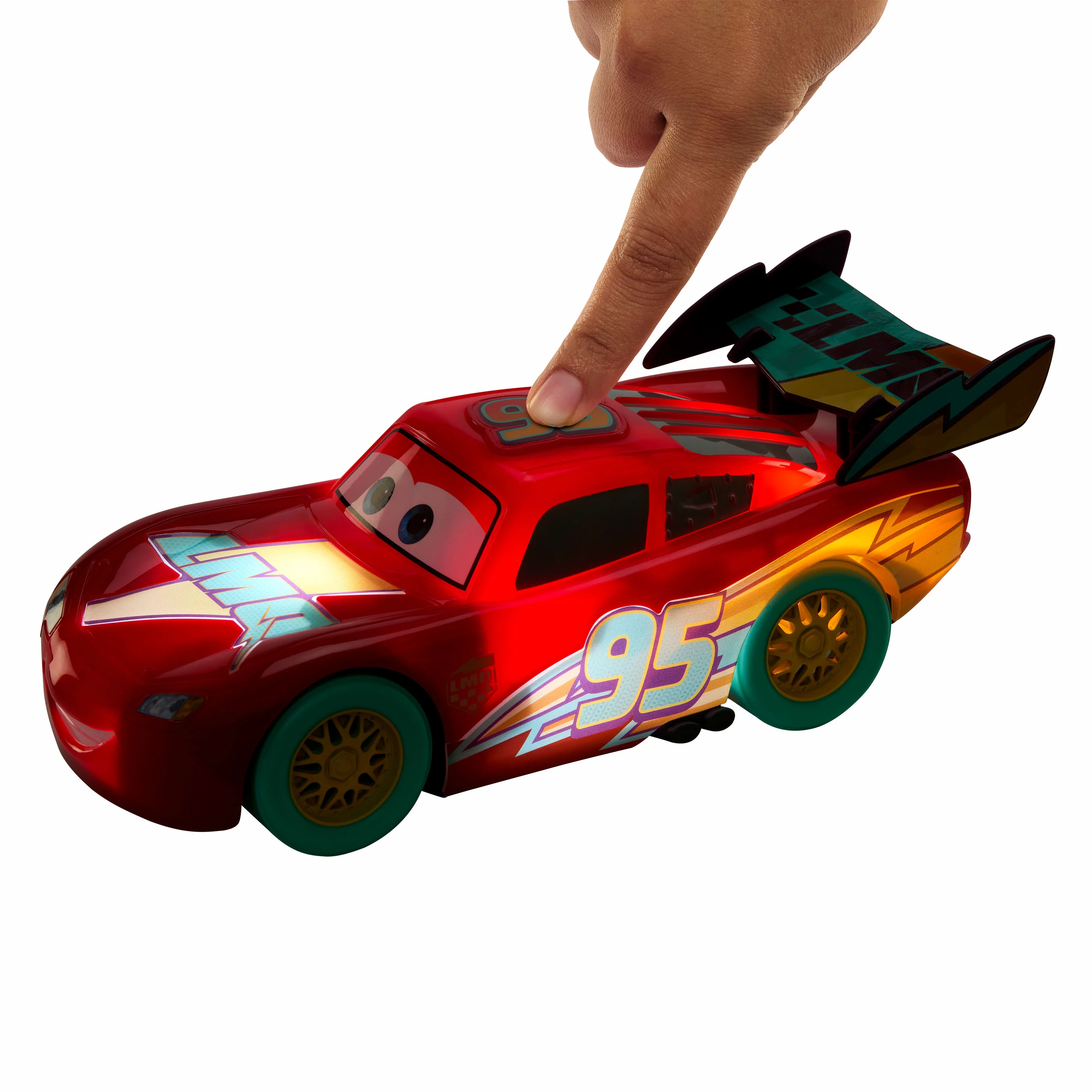 Disney And Pixar Cars Race To Celebrate Lights & Sounds Lightning Mcqueen, Large-Scale Toy Vehicle - Image 2