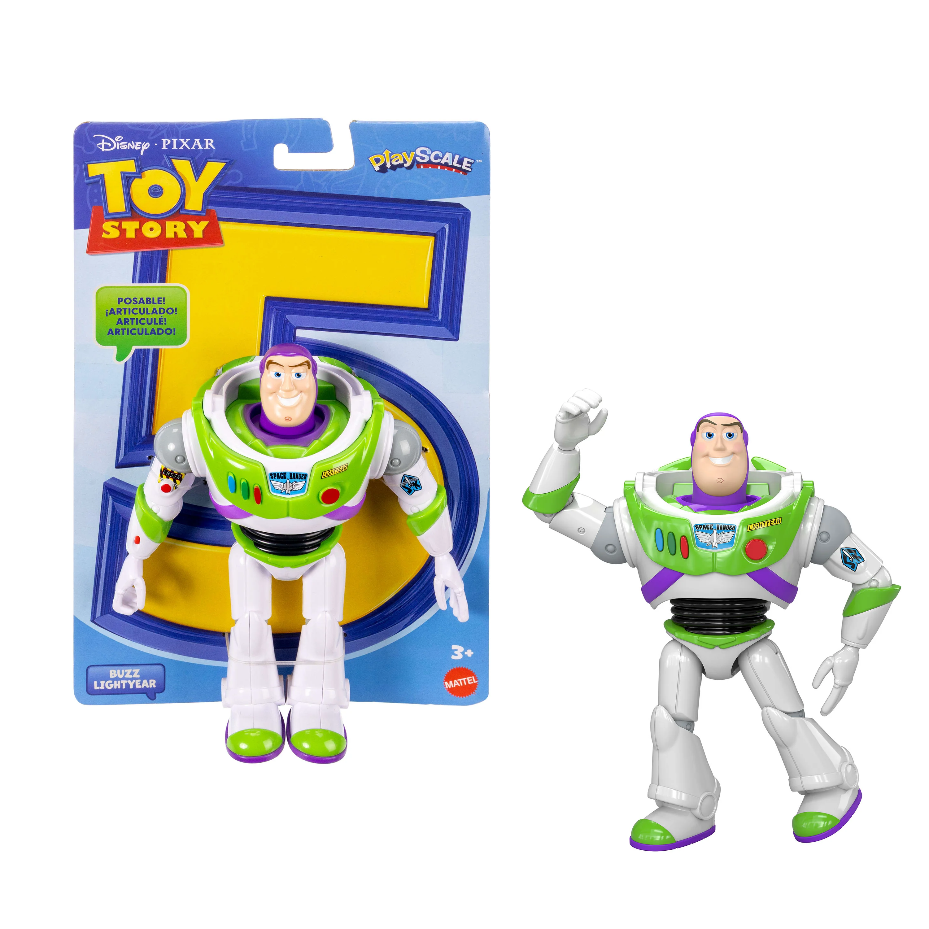 Disney And Pixar Toy Story Buzz Lightyear Action Figure 7 Inch Tall, 10 Posable Joints, Playscale