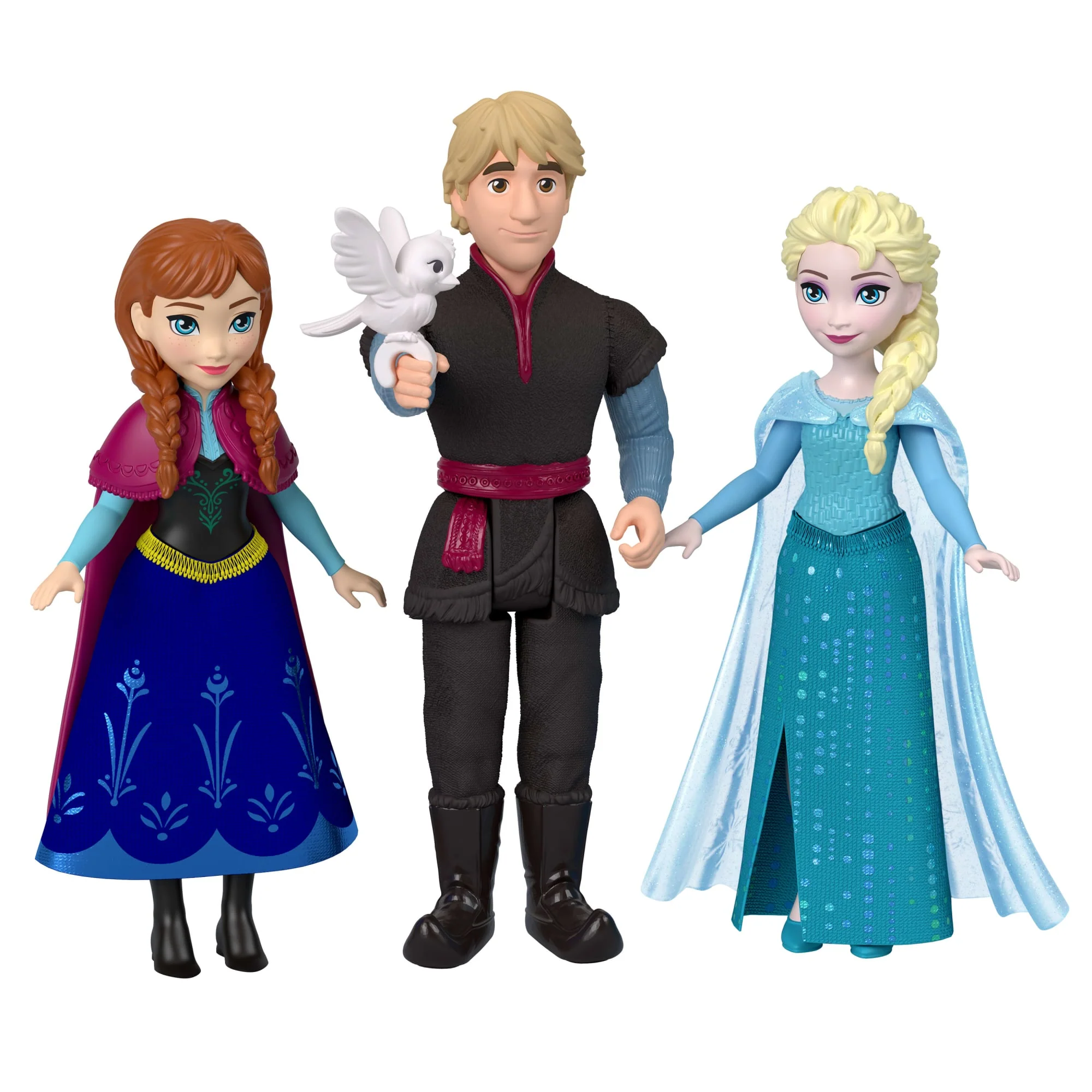 Disney Frozen Anna & Elsa Character Set With 4 Small Dolls & 4 Accessories inspired By Movie - Image 2