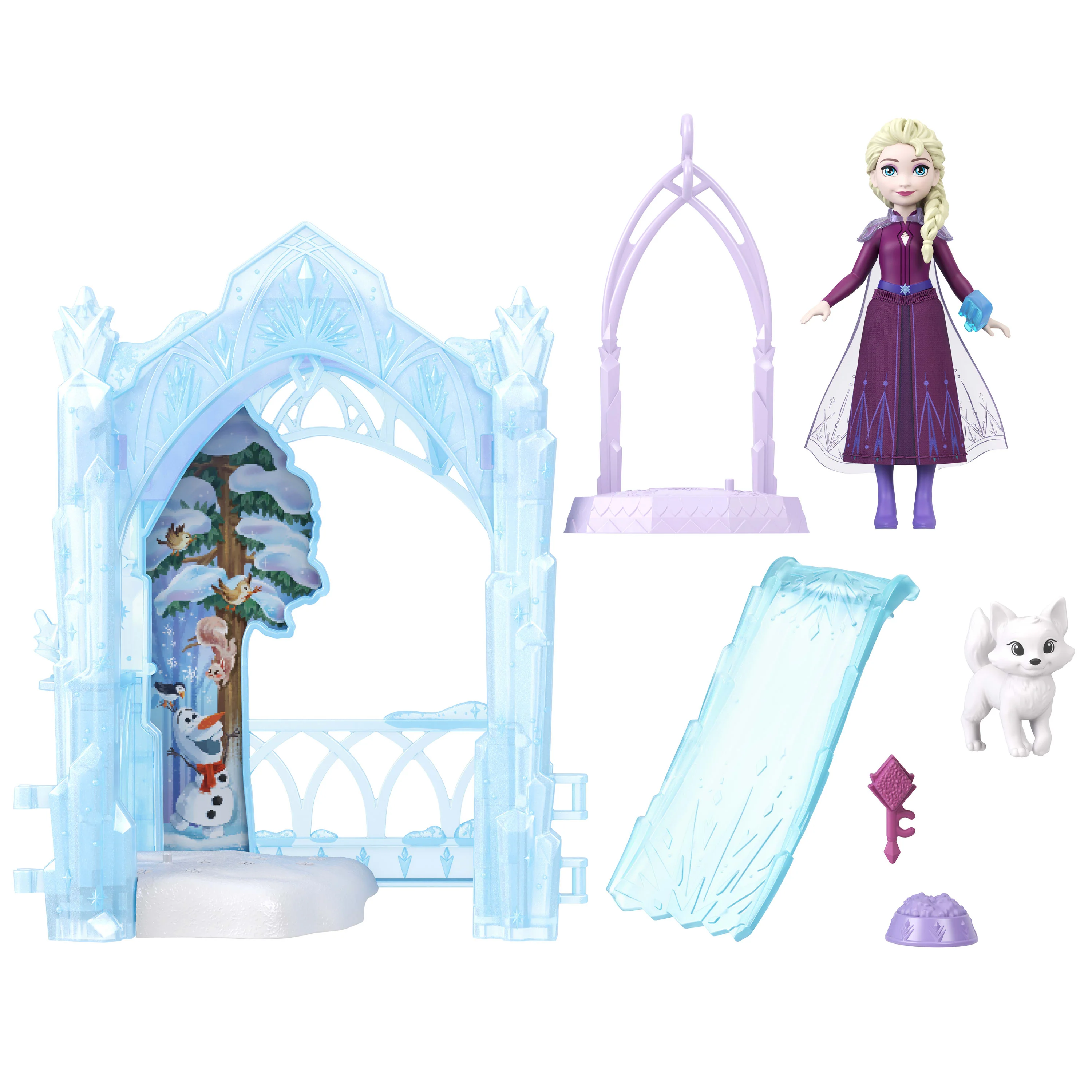 Disney Frozen Storytime Stackers Elsa Small Doll & Icy Animal Hideaway Playset W/ Fox & Bird Figures - Image 3