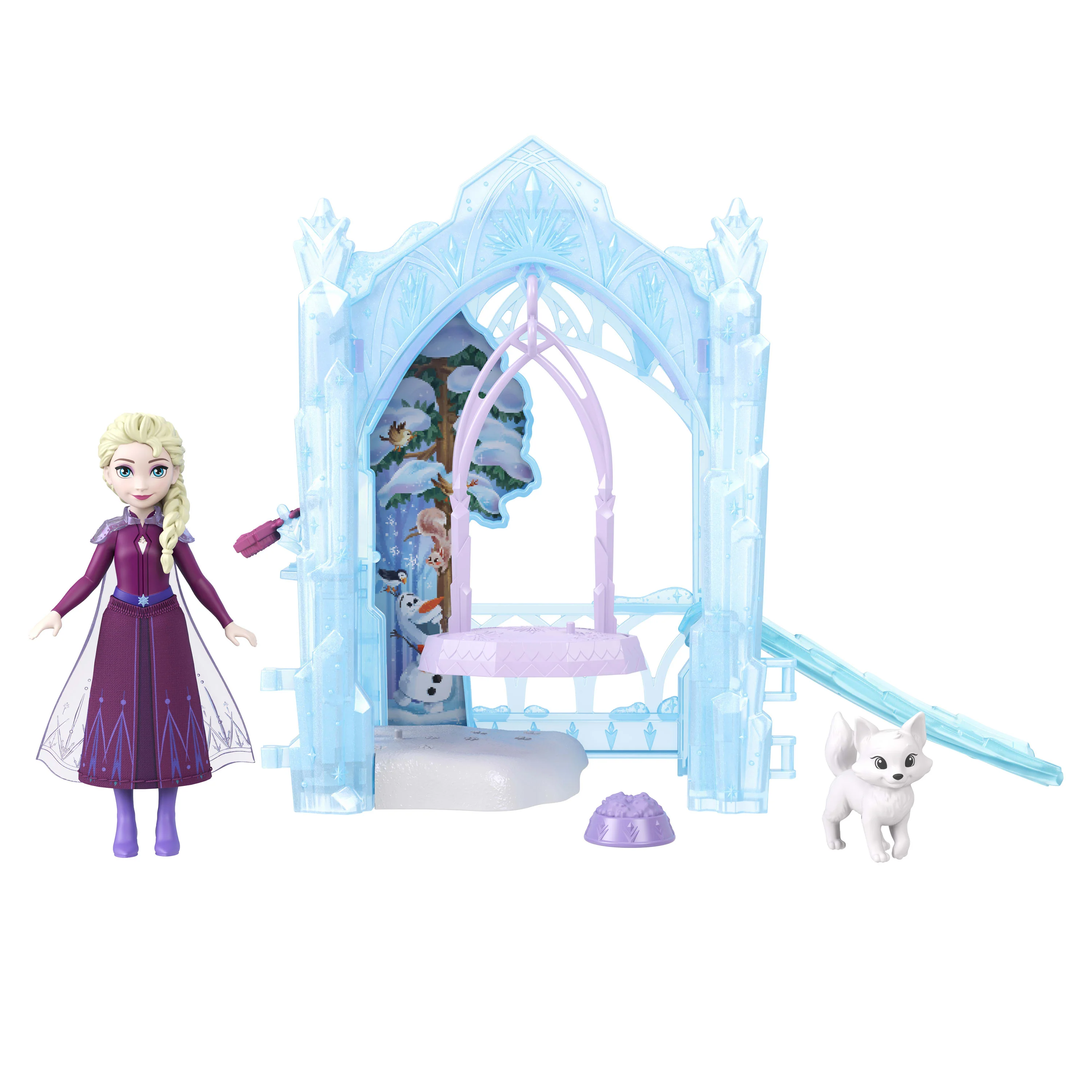 Disney Frozen Storytime Stackers Elsa Small Doll & Icy Animal Hideaway Playset W/ Fox & Bird Figures - Image 4