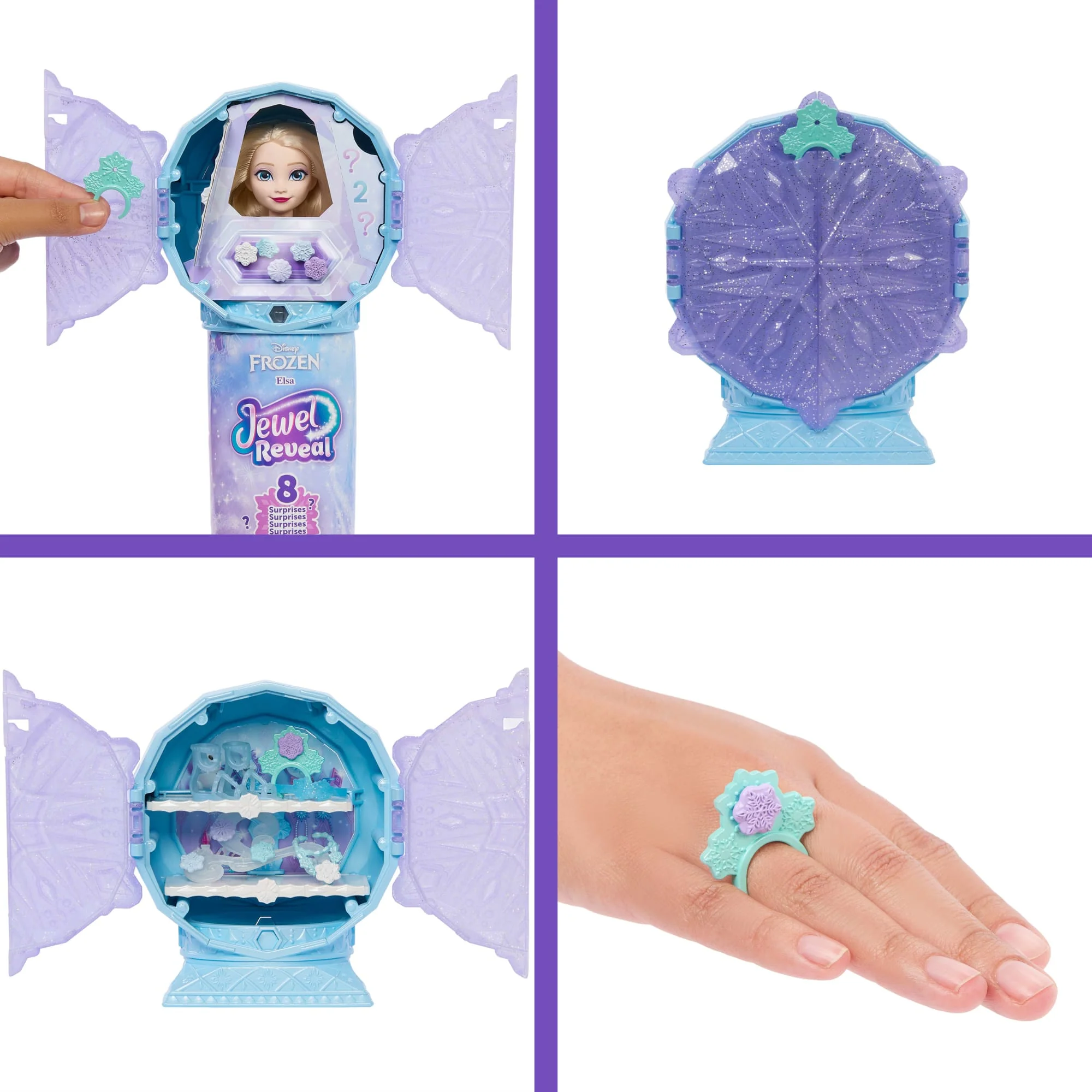 Disney Frozen Jewel Reveal Elsa Fashion Doll W/ 8 Surprises Including Gem Box & 10 Accessories - Image 4