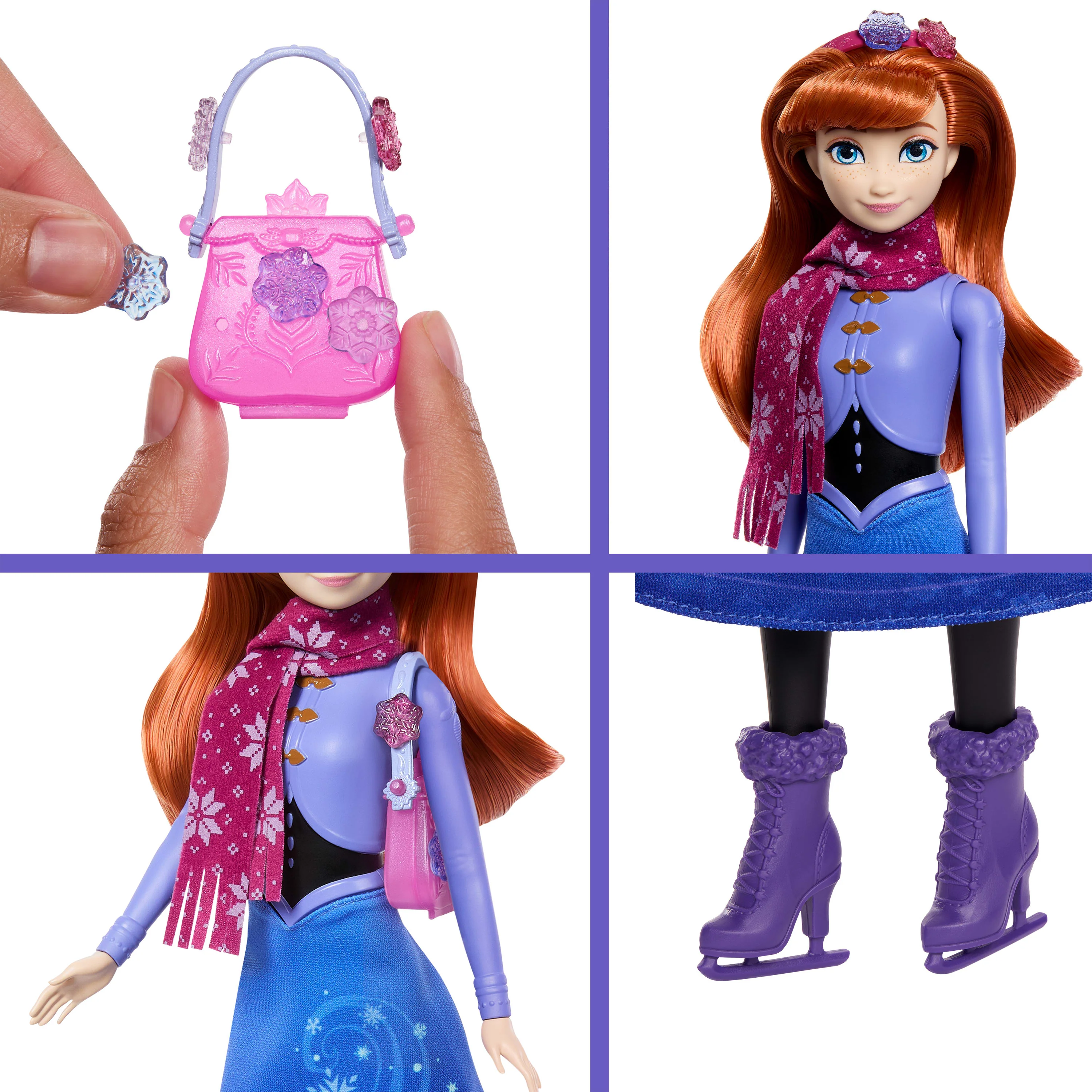 Disney Frozen Jewel Reveal Ice Skating Anna Fashion Doll With 8 Surprises Including Gem Box & Accy - Image 3
