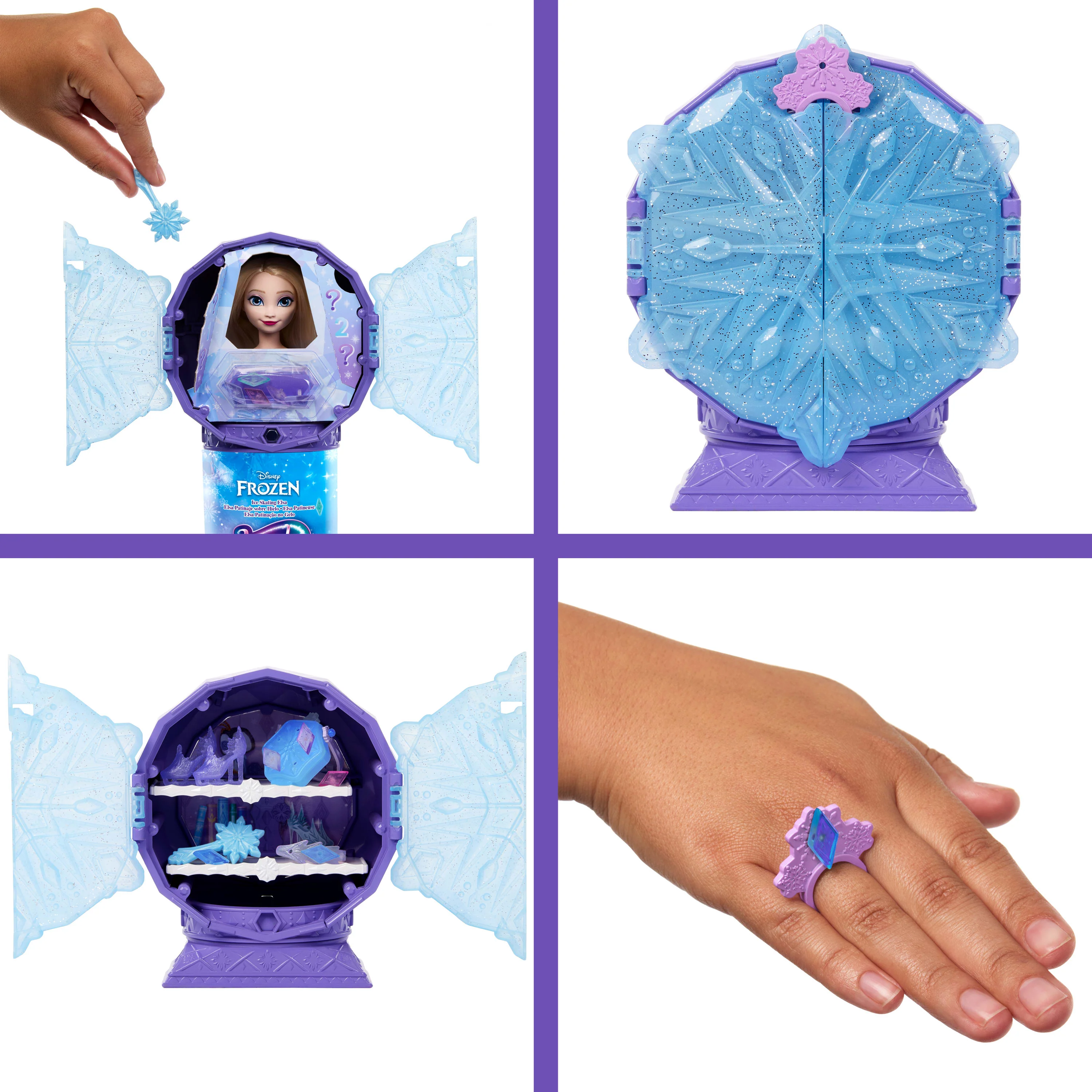 Disney Frozen Jewel Reveal Ice Skating Elsa Fashion Doll With 8 Surprises Including Gem Box & Accy - Image 4