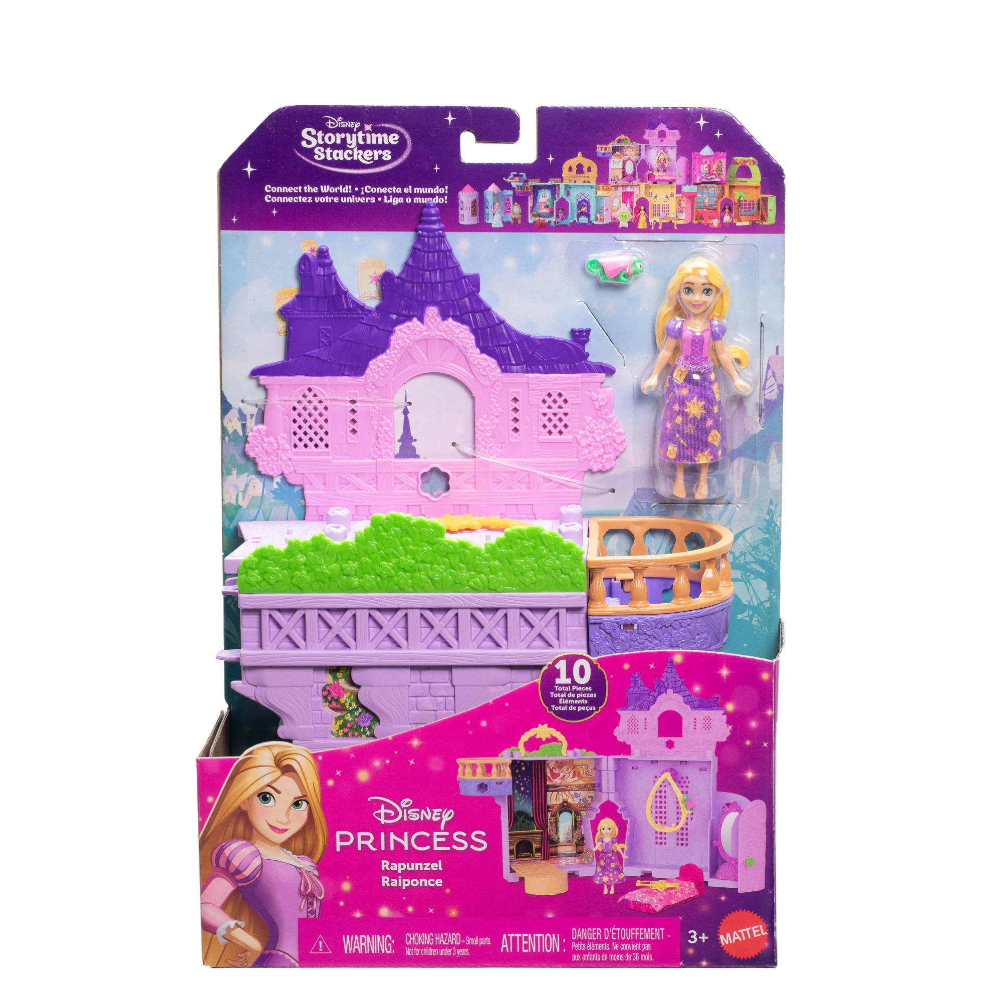 Disney Princesa Conjunto de Brinquedo Castelo Rapunzel Empilhável - Image 6