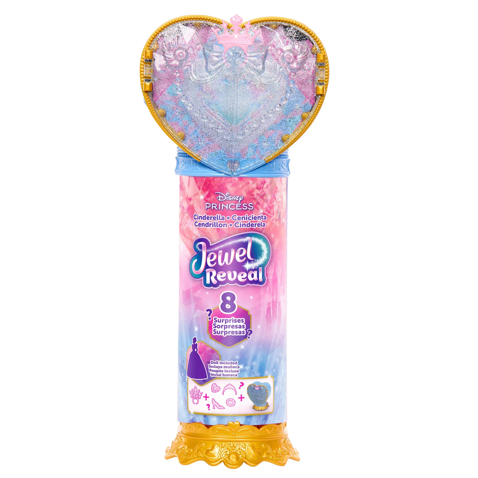 Disney Princess Jewel Reveal Cinderella Fashion Doll W/ 8 Surprises Including Gem Box & Accessories - Image 6