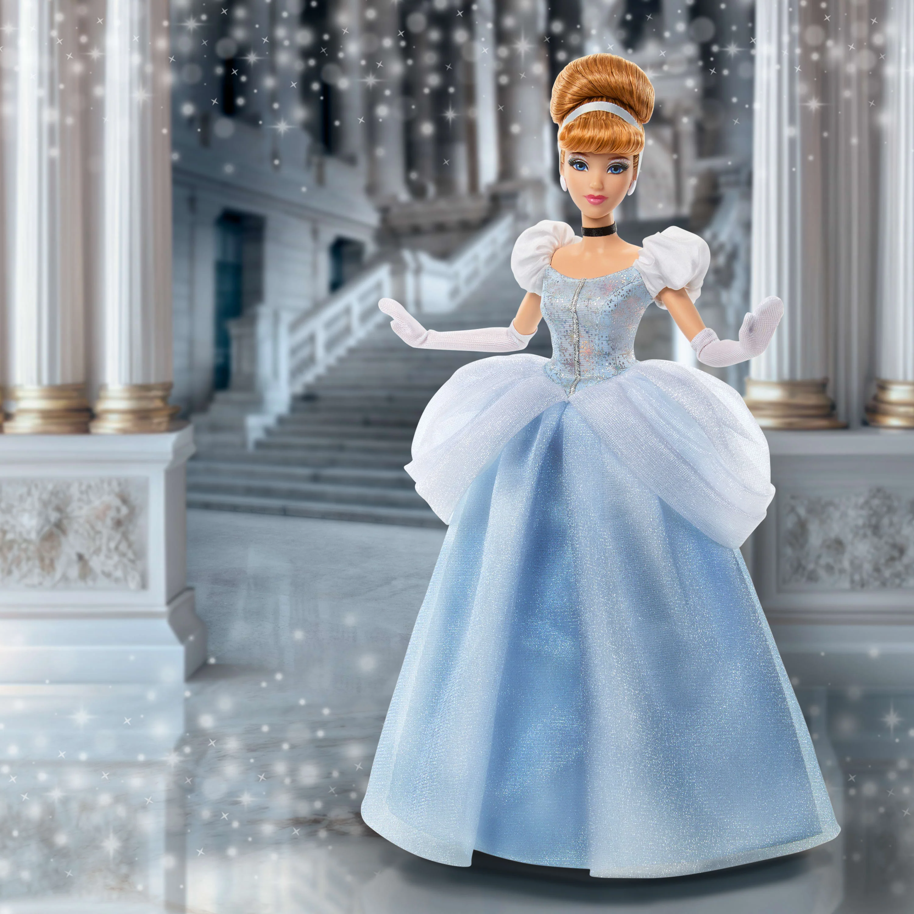Disney Princess Sparkling Princess Series Cinderella Fashion Doll With Removable Dress & Accessories - Image 2