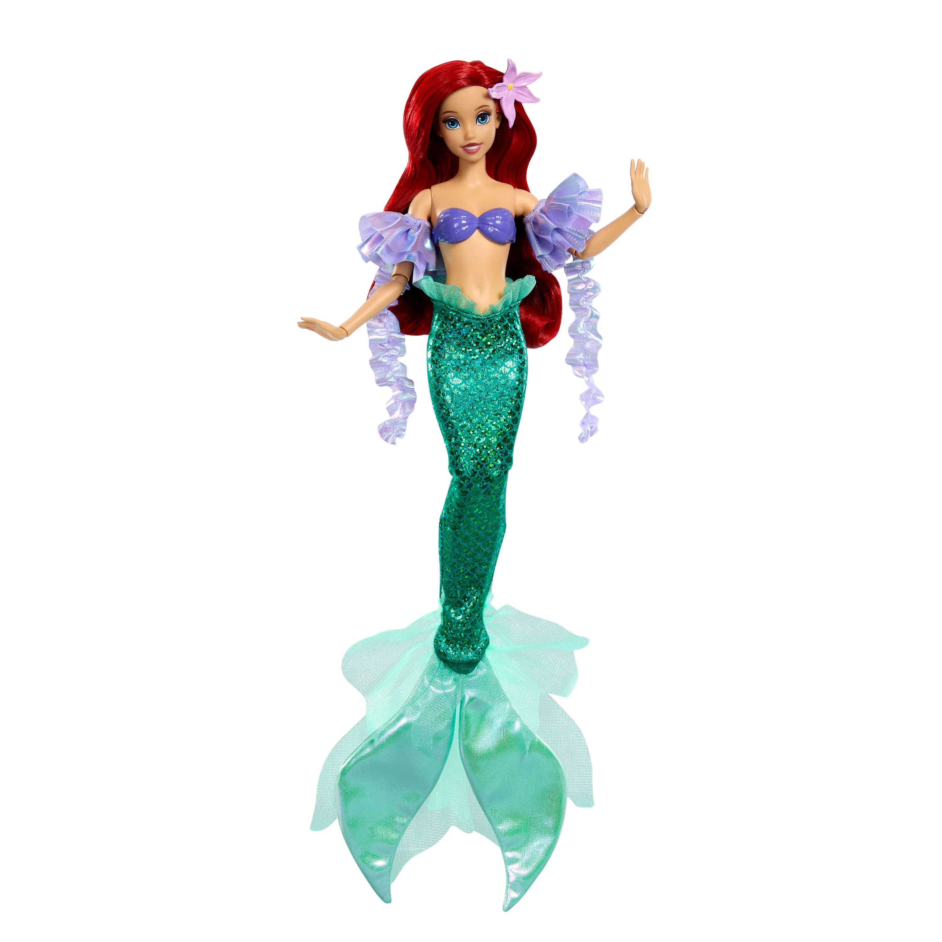 Disney Princess Sparkling Princess Series Mermaid Ariel Fashion Doll With Removable Tail & Sleeves - Image 6