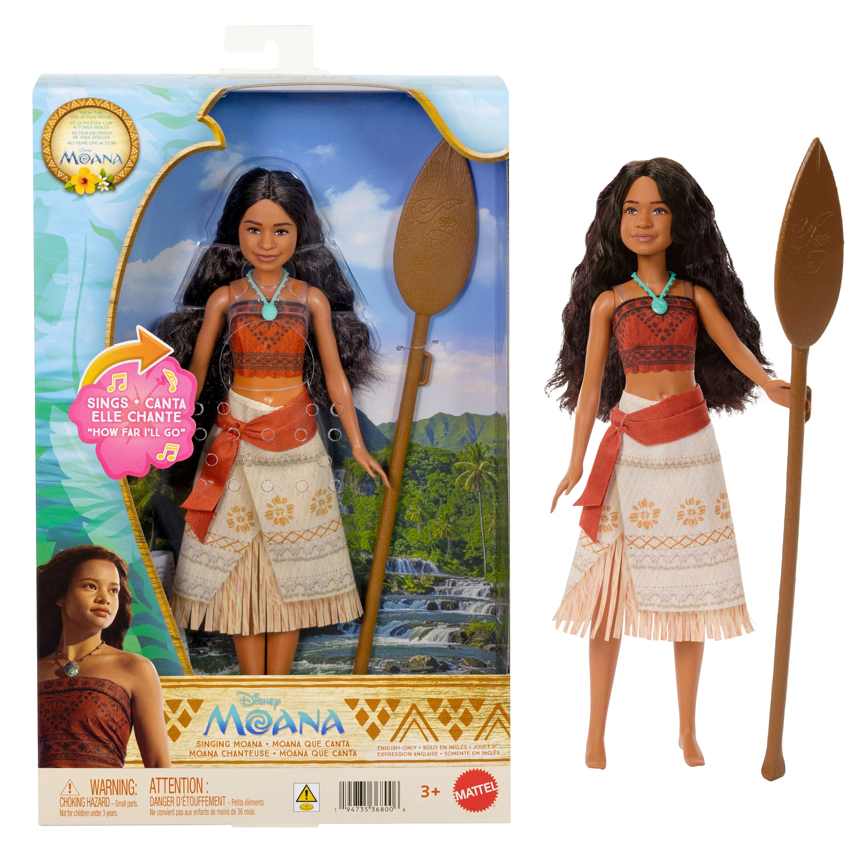 Mattel Disney Moana Singing Fashion Doll Sings “How Far I’Ll Go” Inspired By Live Action Movie