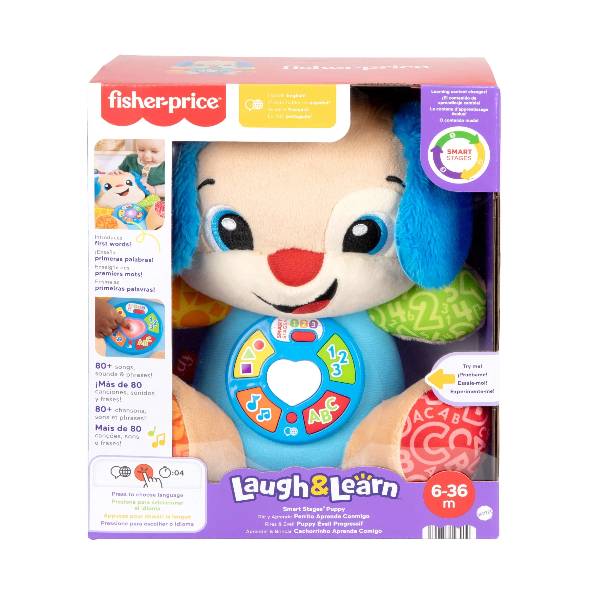 Fisher-Price Aprender e Brincar Brinquedo para BebĂȘs Cachorrinho Aprende Comigo - Image 6