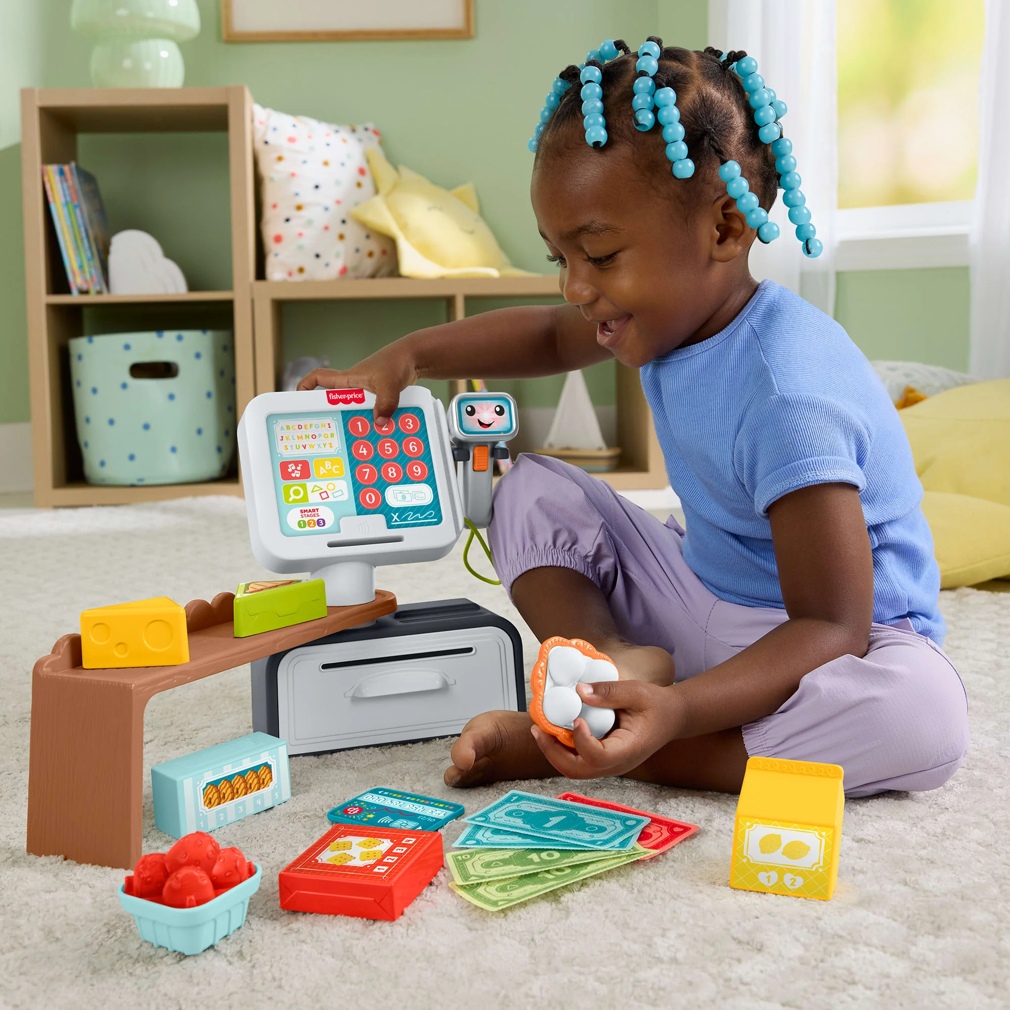 Fisher-Price Aprender e Brincar Brinquedo para Bebês Caixa Registradora Escaneia e Aprenda - Image 2
