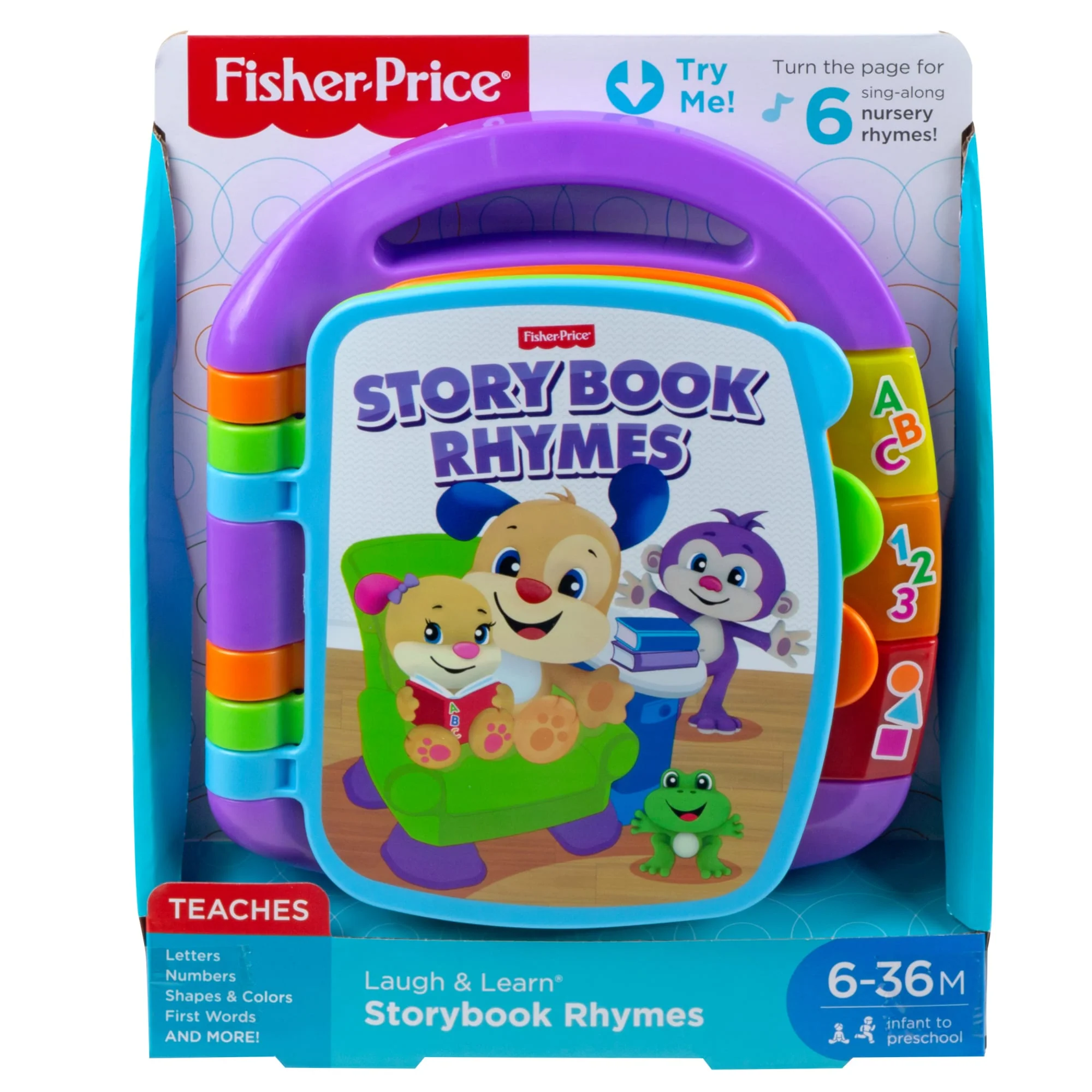 Fisher-Price Aprender e Brincar Brinquedo para Bebês Livro de Rimas - Image 7
