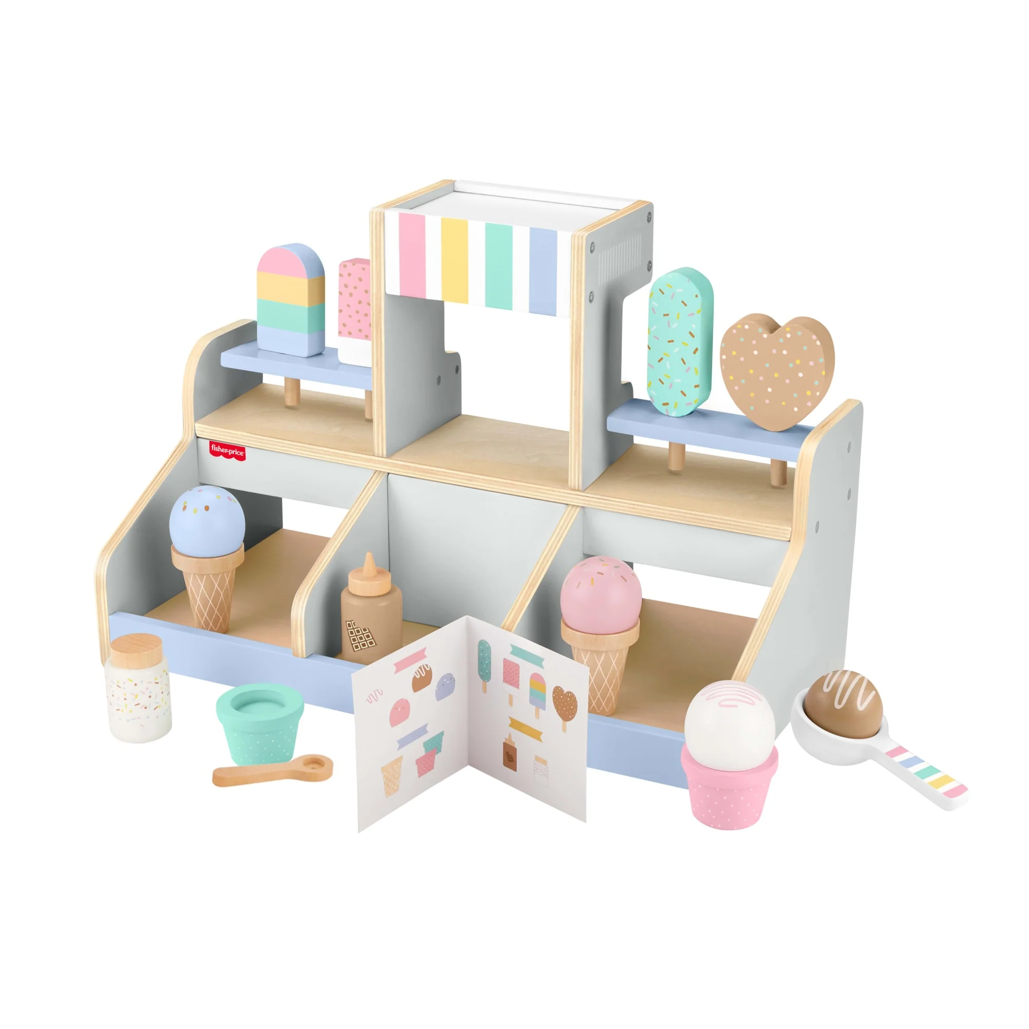 Fisher-Price Coffret Bar Laitier en Bois, 18Éléments en Bois