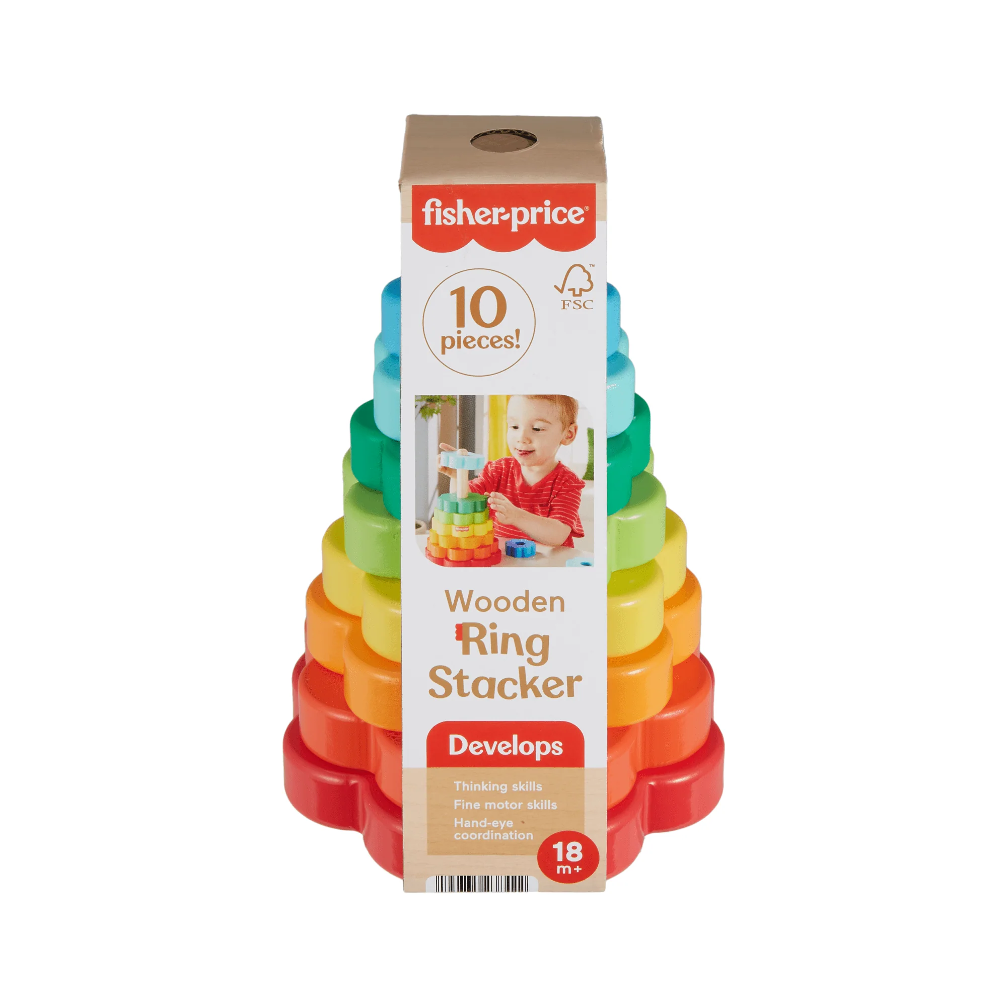 Fisher-Price Brinquedo para Bebês Anéis Empilháveis de Madeira - Image 6