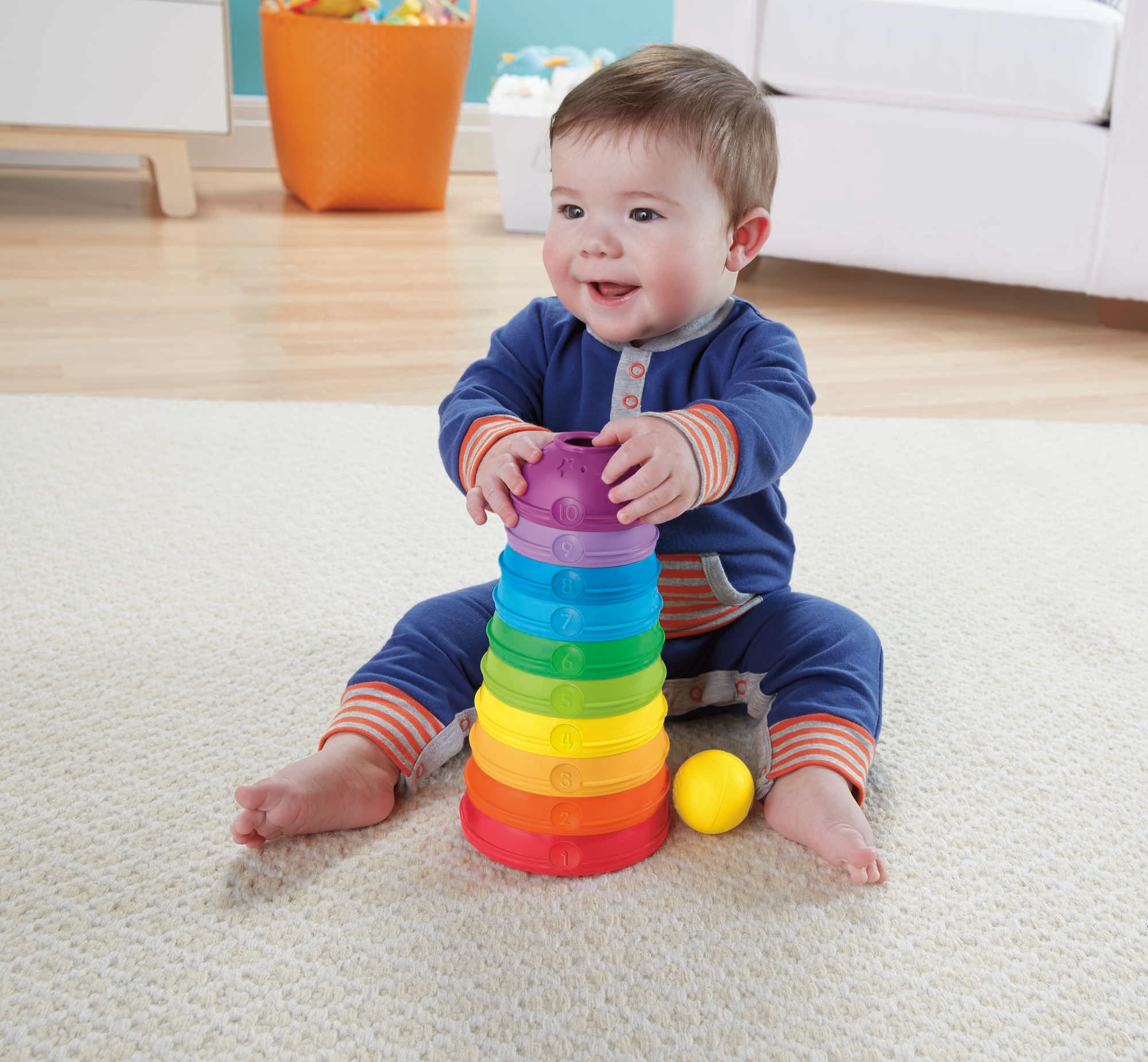 Fisher-Price Brinquedo para Bebês Potinhos Empilhar & Rolar - Image 2