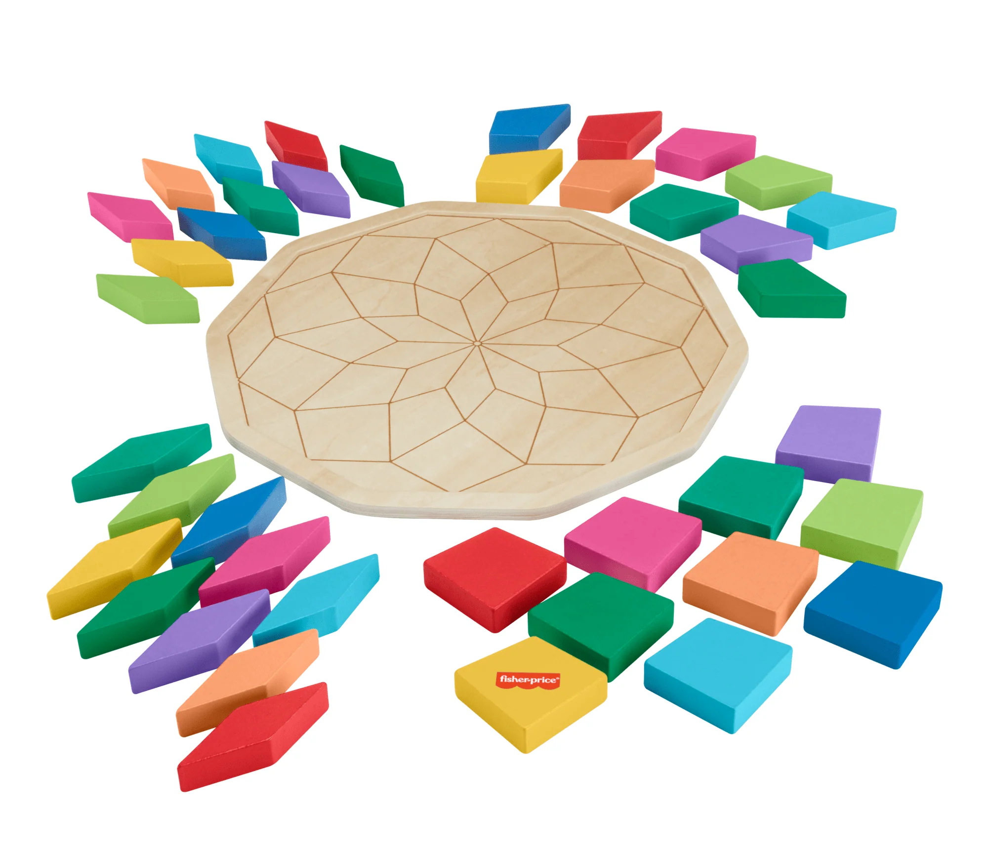 Fisher-Price Brinquedo para Bebês Quebra-cabeça de Madeira Mandala Geométrica - Image 5