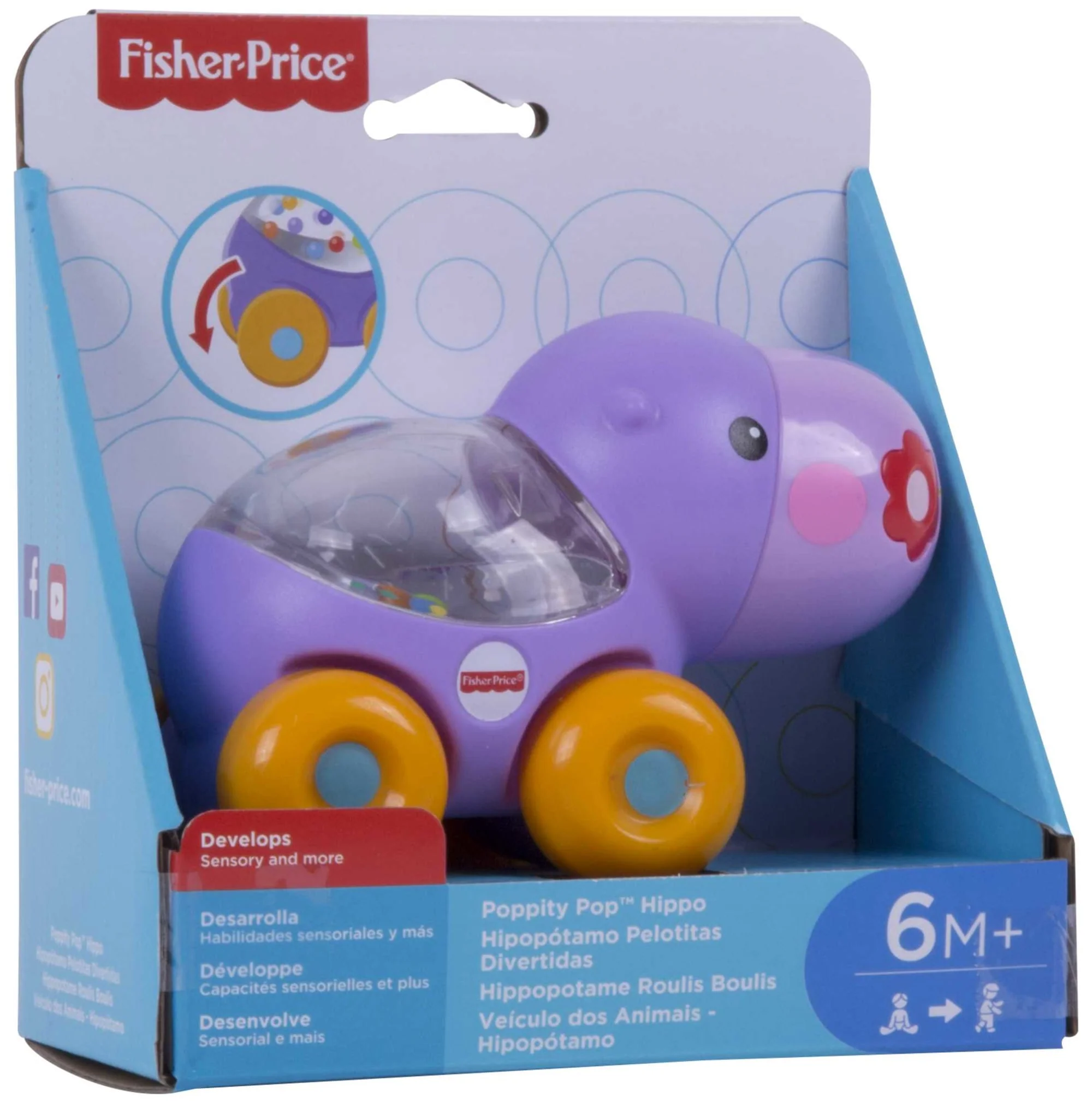 Fisher-Price Brinquedo para Bebês Veículo dos Animais Hipopótamo - Image 2