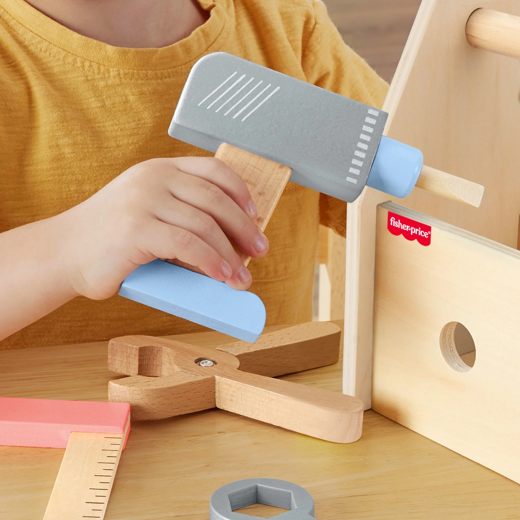 Fisher-Price Coffret Boîte à Outils en Bois, 9Éléments en Bois - Image 4
