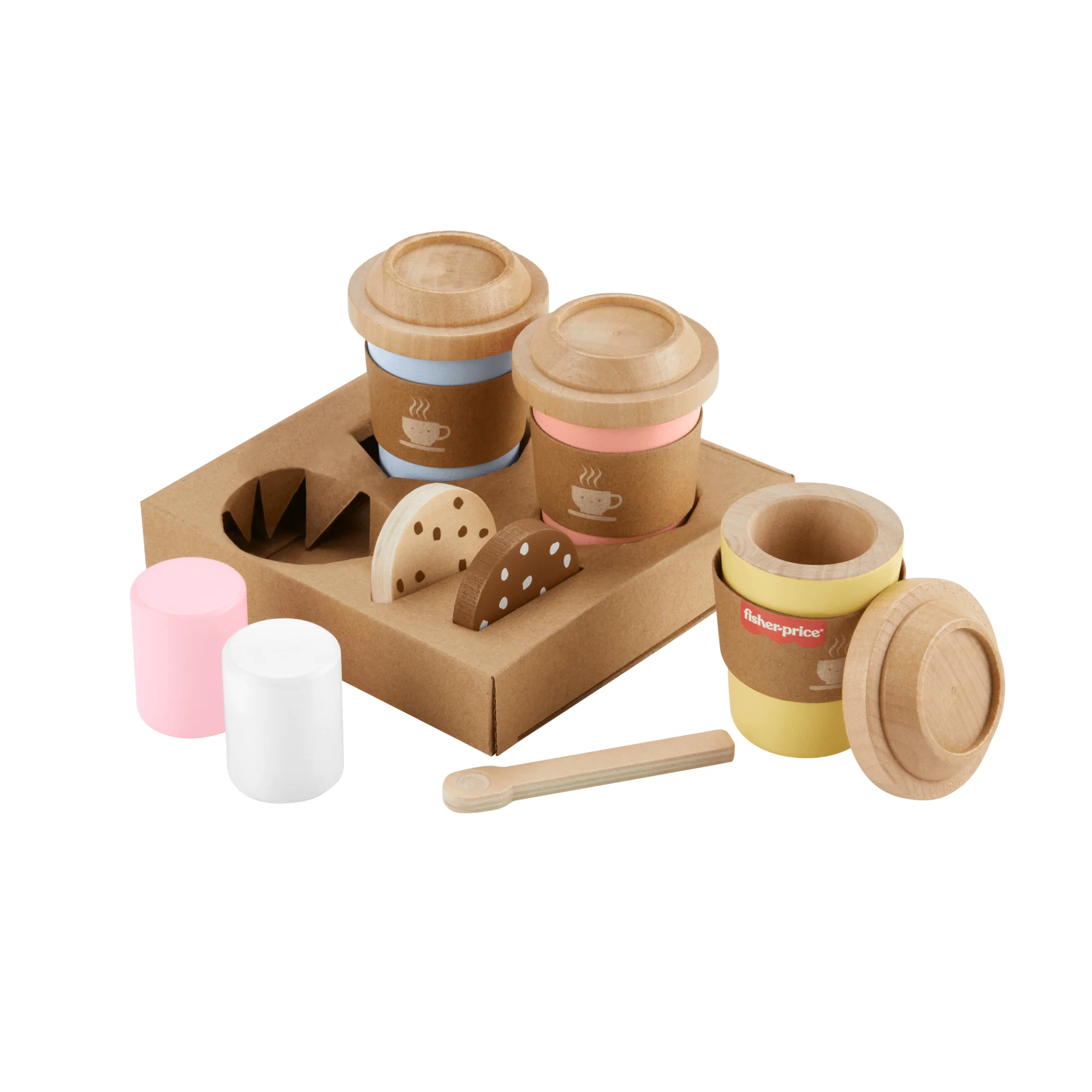 Fisher-Price Coffret Café Pour Emporter en Bois, 15Éléments - Image 4