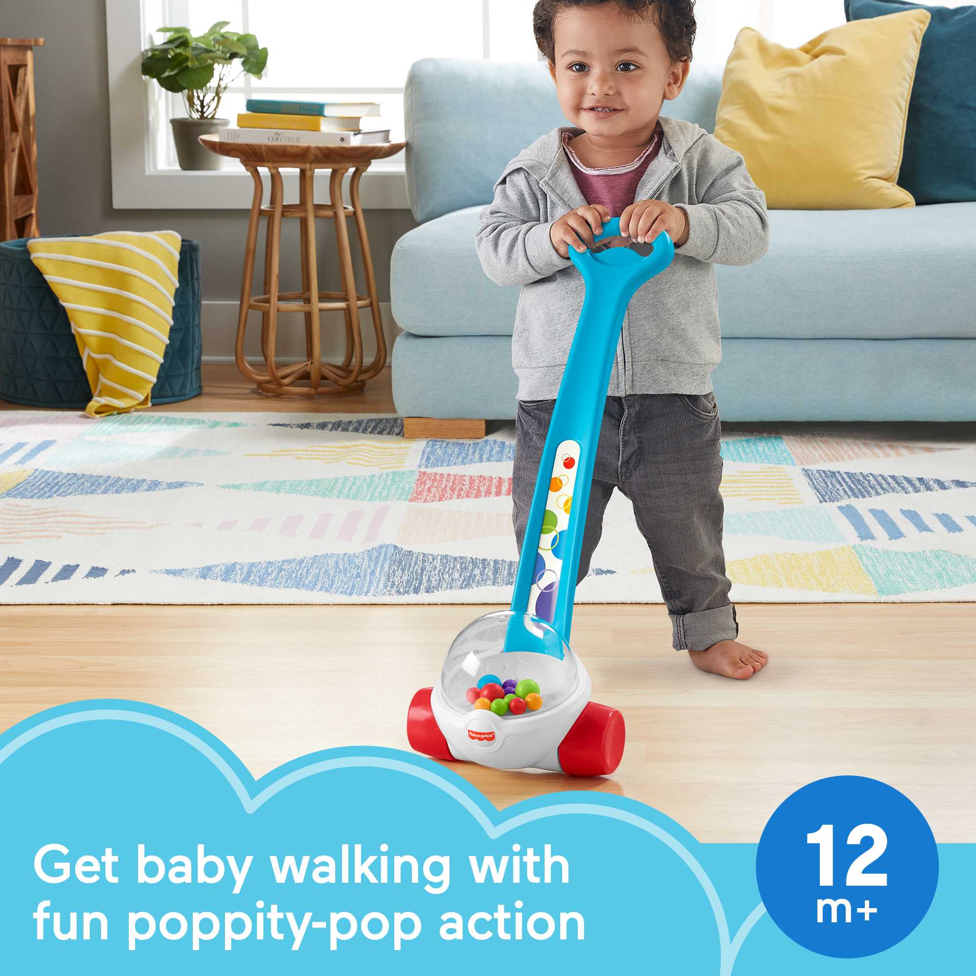 Fisher-Price Corn Popper Blue Push-Along Toy For Baby & Toddlers, 2 Pieces - Image 2