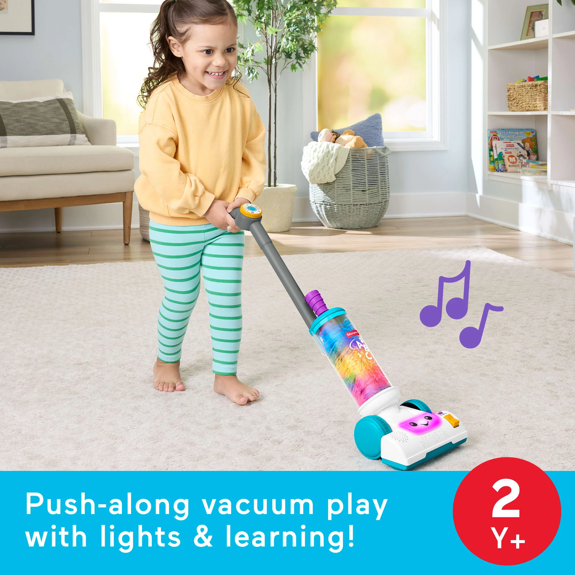 Fisher-Price Laugh & Learn 2-In-1 Vacuum Toddler Electronic Learning Toy With Lights & Music - Image 2