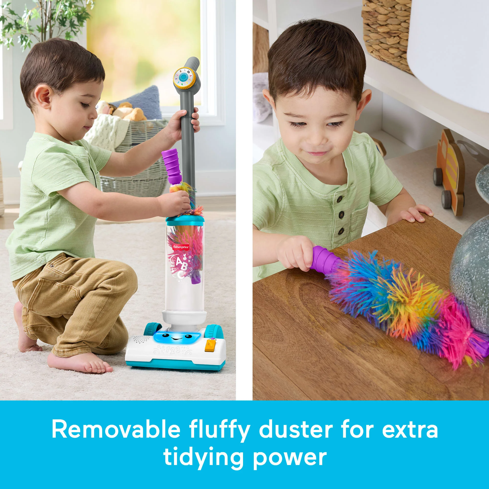 Fisher-Price Laugh & Learn 2-In-1 Vacuum Toddler Electronic Learning Toy With Lights & Music - Image 3