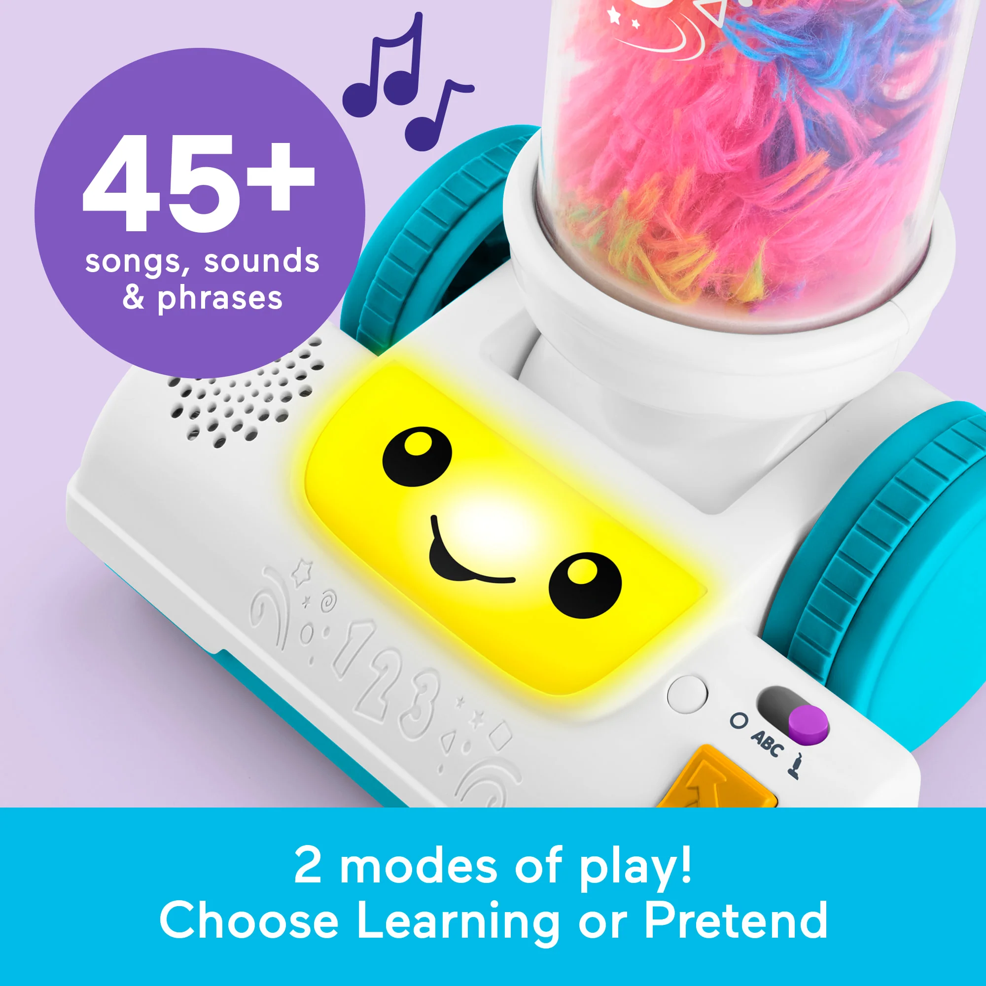 Fisher-Price Laugh & Learn 2-In-1 Vacuum Toddler Electronic Learning Toy With Lights & Music - Image 5