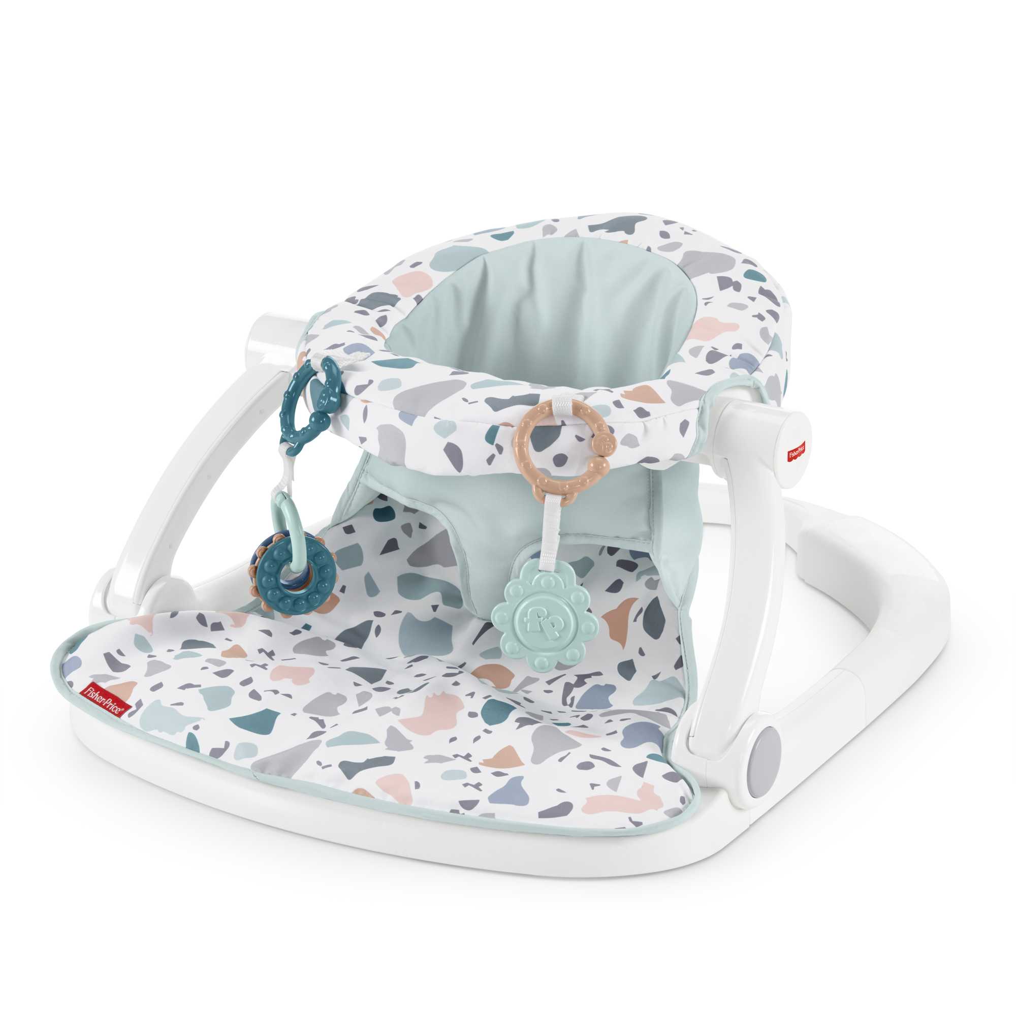 Fisher-Price Sit-Me-Up Floor Seat Portable Baby Chair With Toys, Pacific Pebble - Image 3