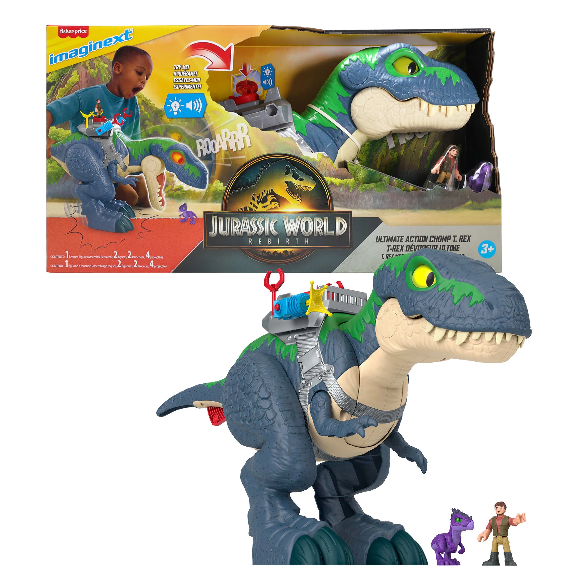 Fisher-Price-T-Rex Mâchoires Redoutables Imaginext-Avec Figurines - Image 6