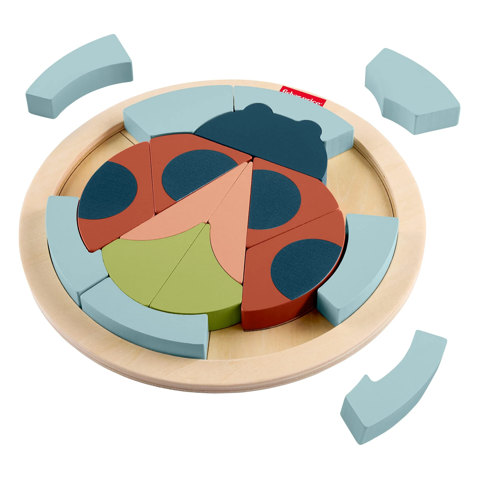 Fisher-Price Tiny Garden Wooden Lady Bug Jigsaw Puzzle For Kids Developmental Play, 18 Wood Pieces