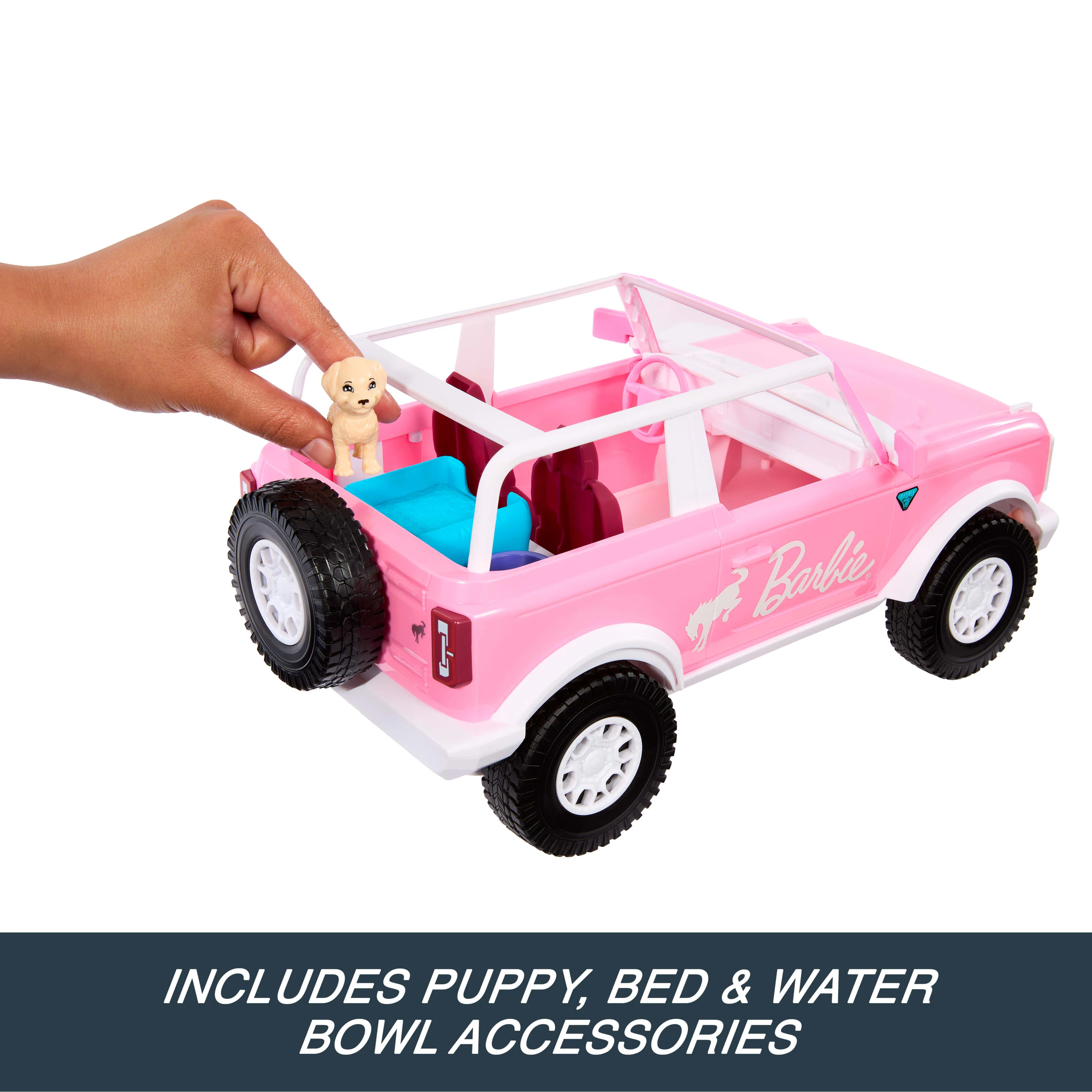 Hot Wheels RC Barbie Ford Bronco RC, Battery-Powered Remote-Control Toy Car With Accessories - Image 4