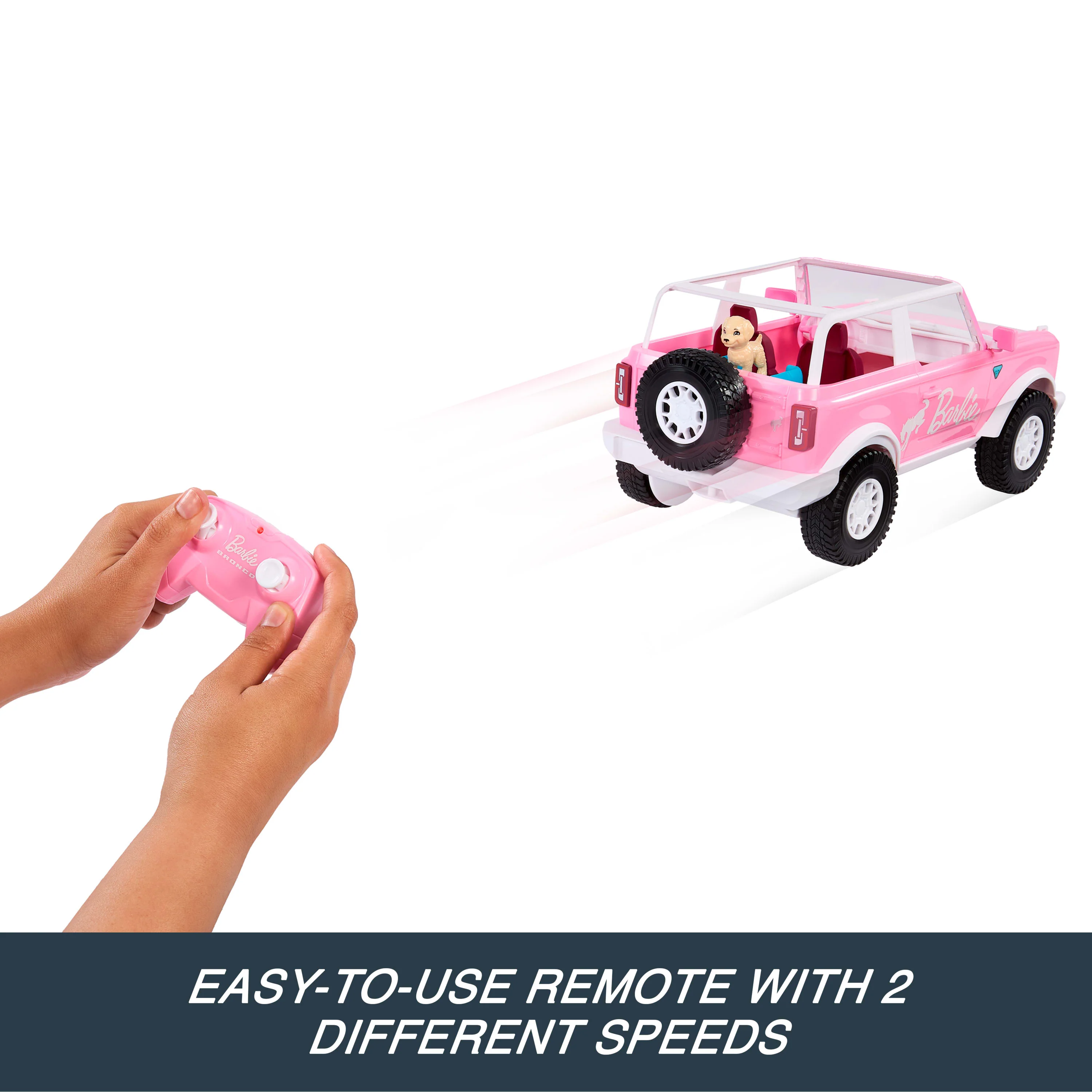 Hot Wheels RC Barbie Ford Bronco RC, Battery-Powered Remote-Control Toy Car With Accessories - Image 3