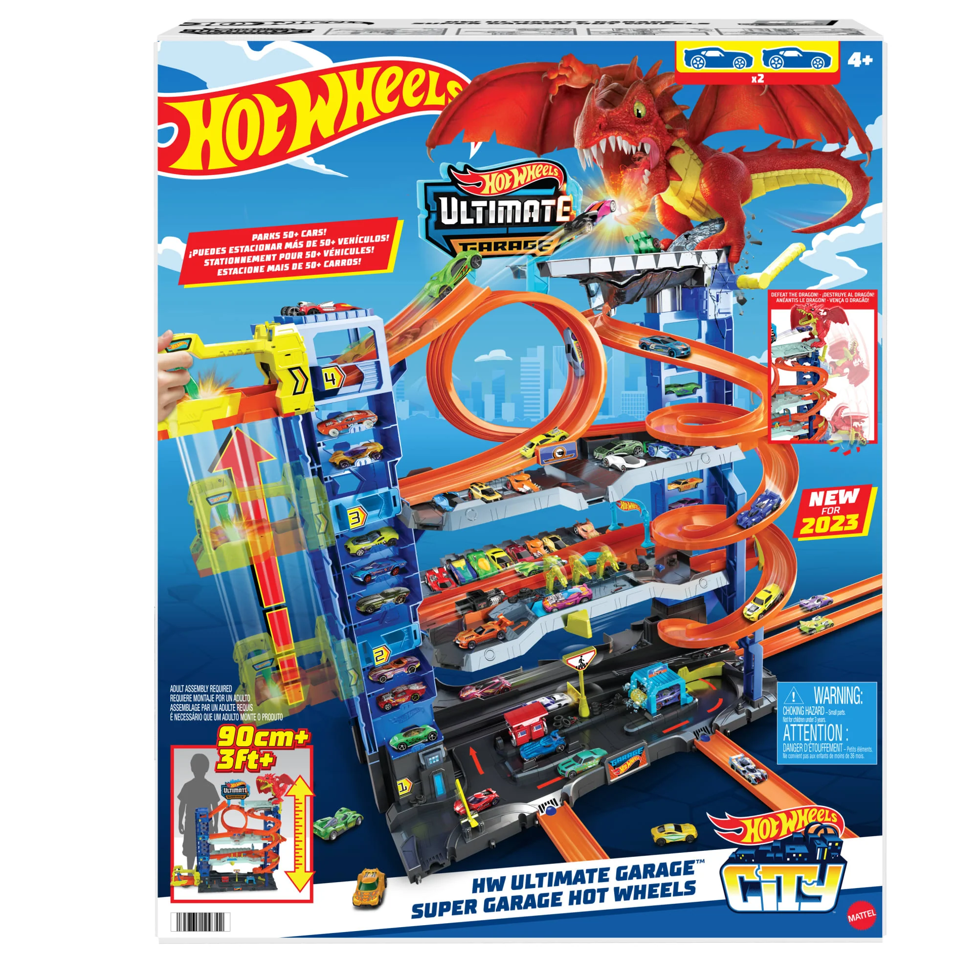 Hot Wheels Ville Méga Garage, 2 Véhicules, Rangement Pour 50+ Véh. - Image 6