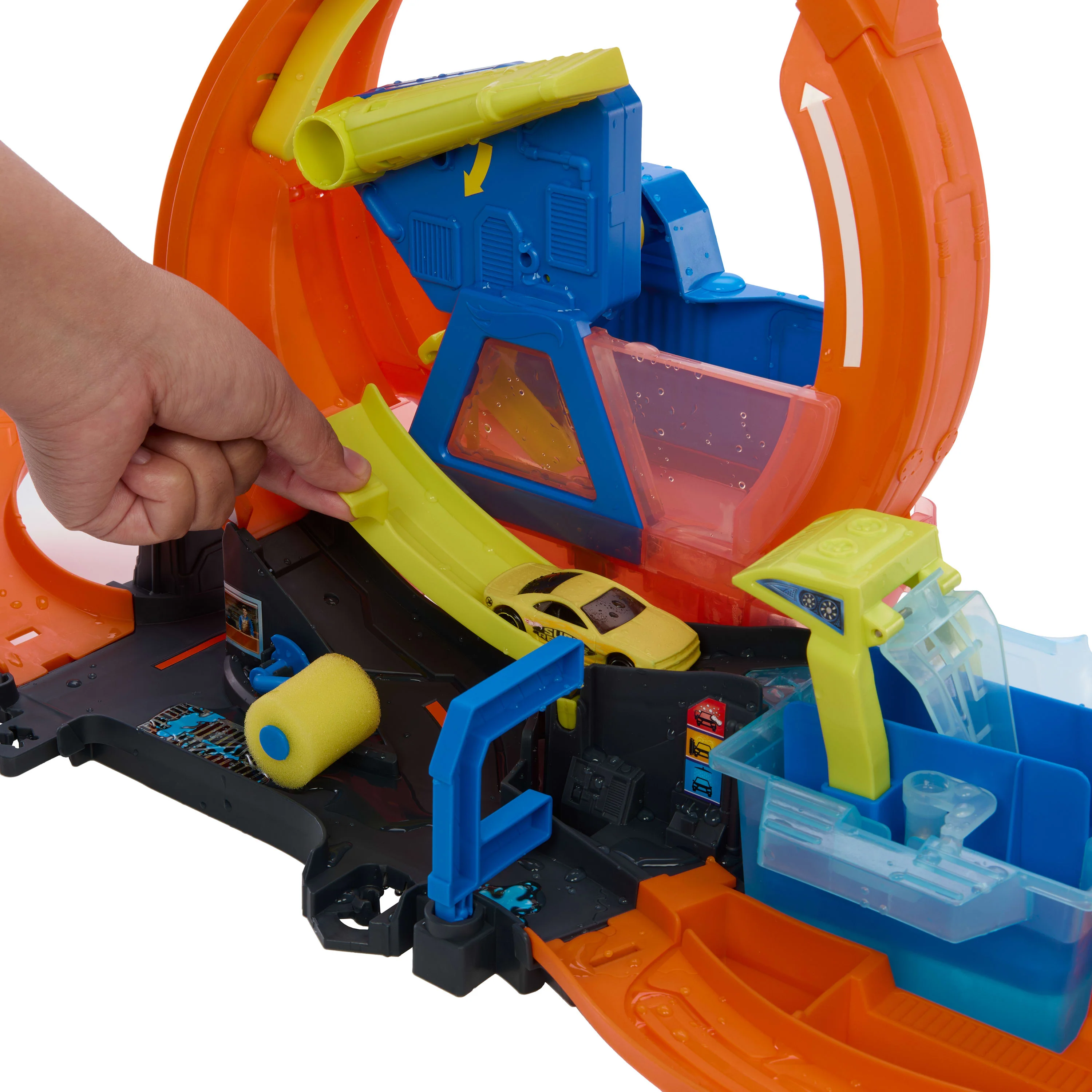 Hot Wheels City MEGA Loop Car Wash Playset & 1 Hot Wheels Color Shifters in 1:64 Scale - Image 2