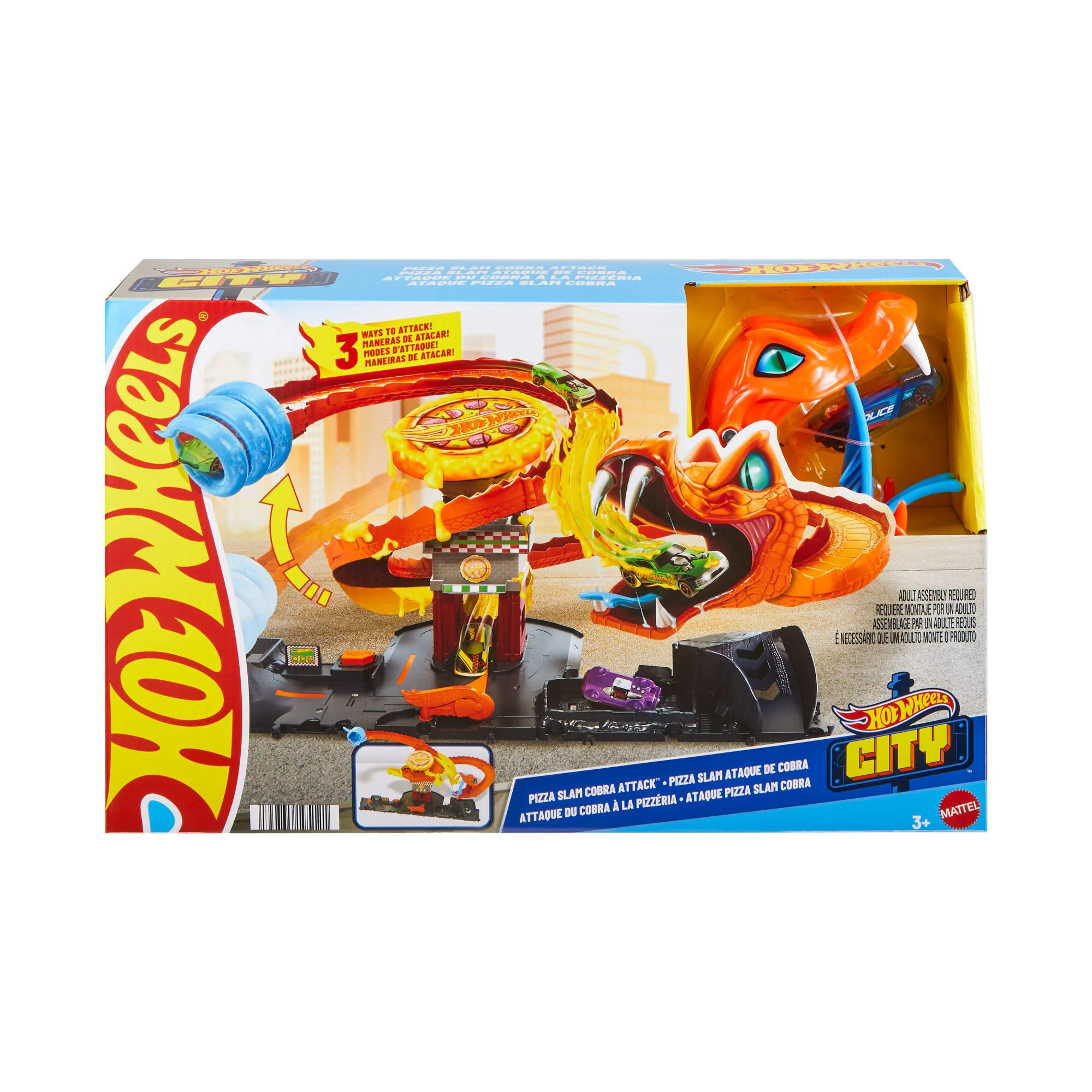 Hot Wheels City Pista de Brinquedo Ataque de Cobra vs Pizzaria - Image 6