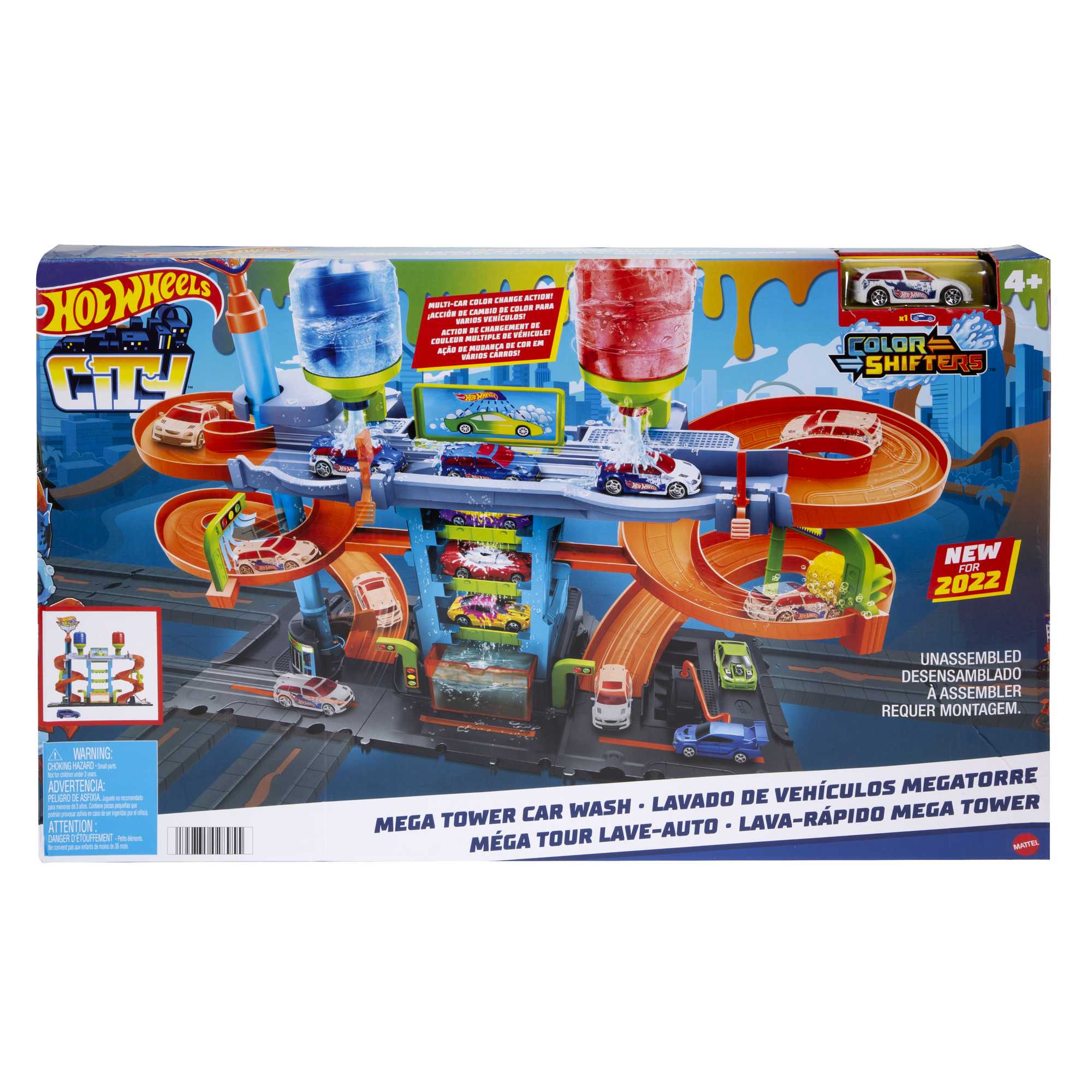 Hot Wheels City Pista de Brinquedo Lava-rápido Mega Torre - Image 6