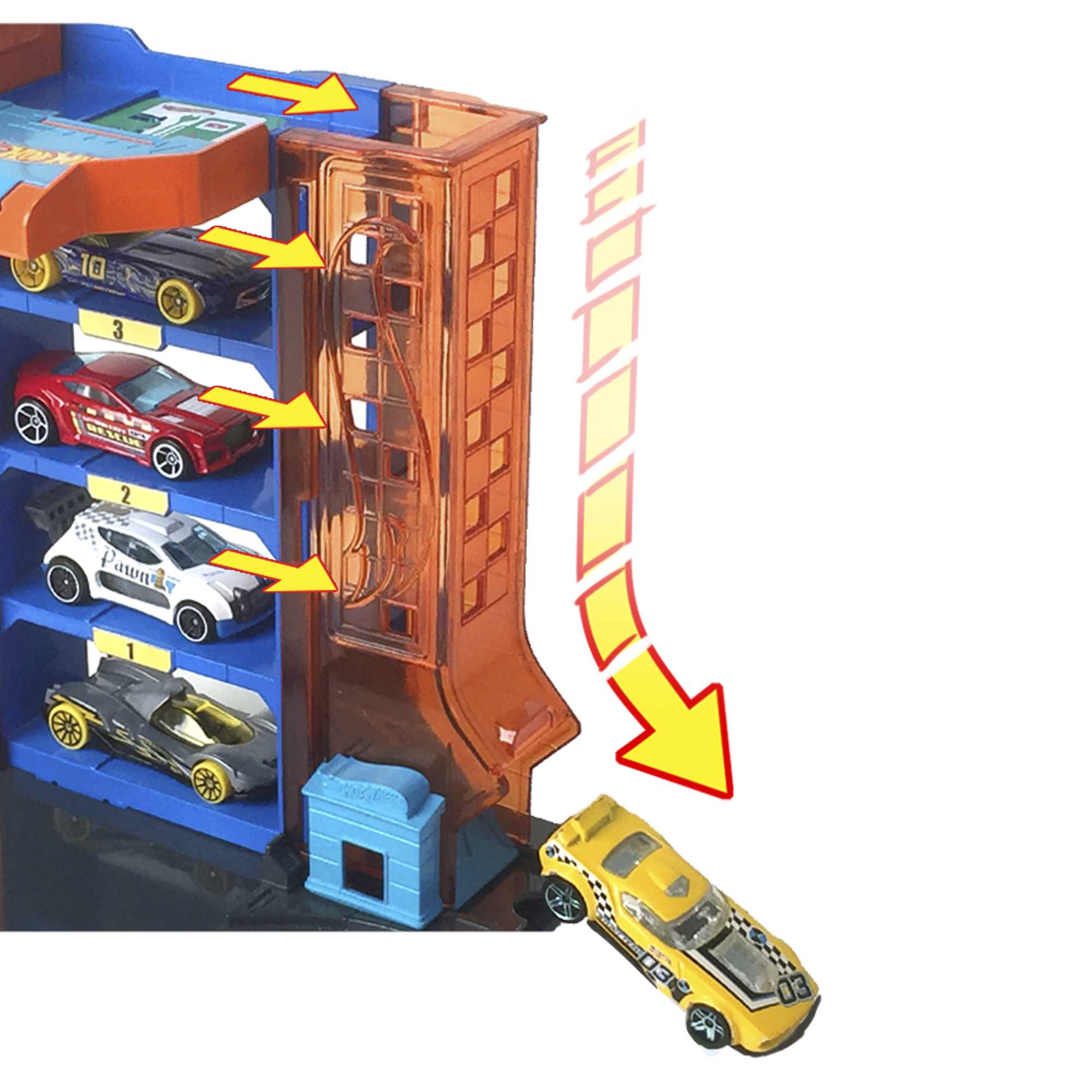Hot Wheels City Pista de Brinquedo Pistas surpresa Downtown - Image 4