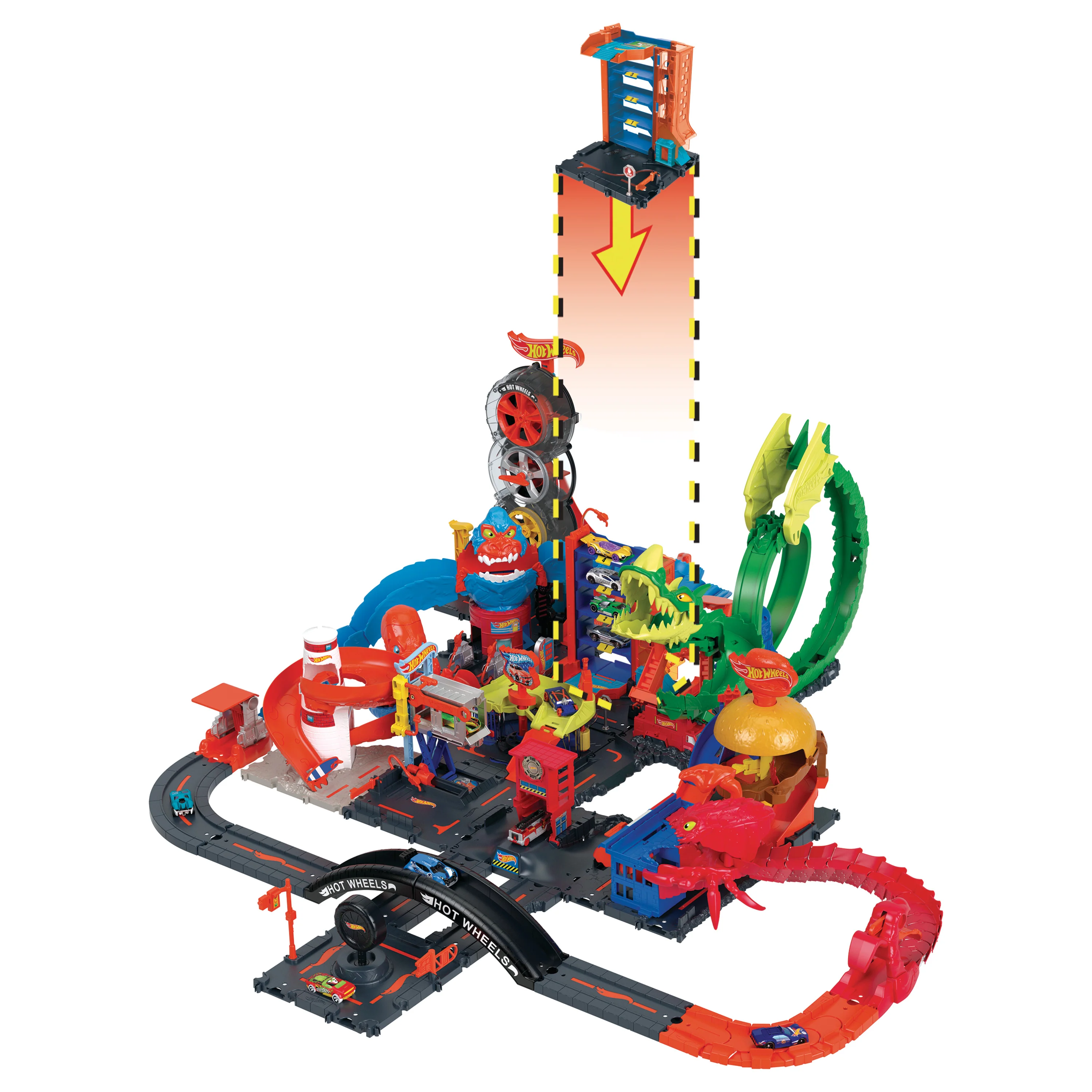Hot Wheels City Pista de Brinquedo Pistas surpresa Downtown - Image 5
