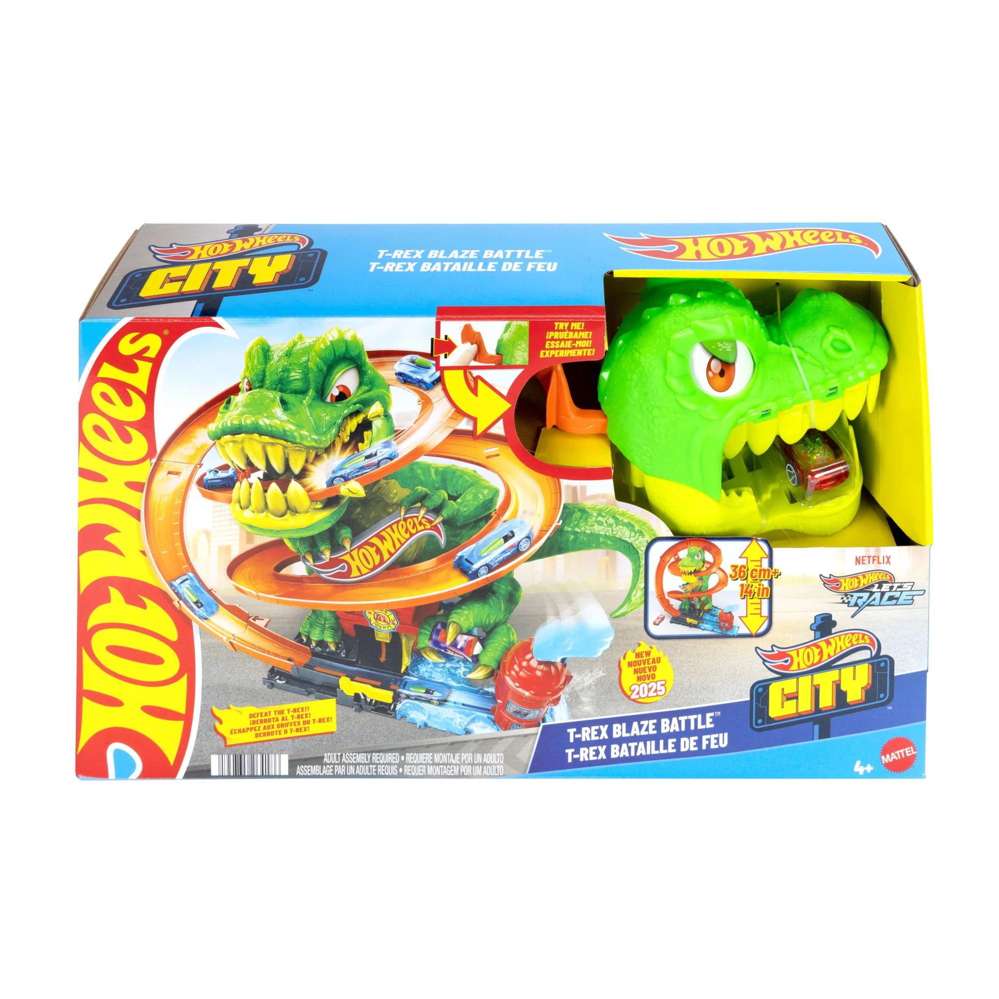 Hot Wheels City Pista de Brinquedo T-Rex x Quartel de Bombeiros - Image 6