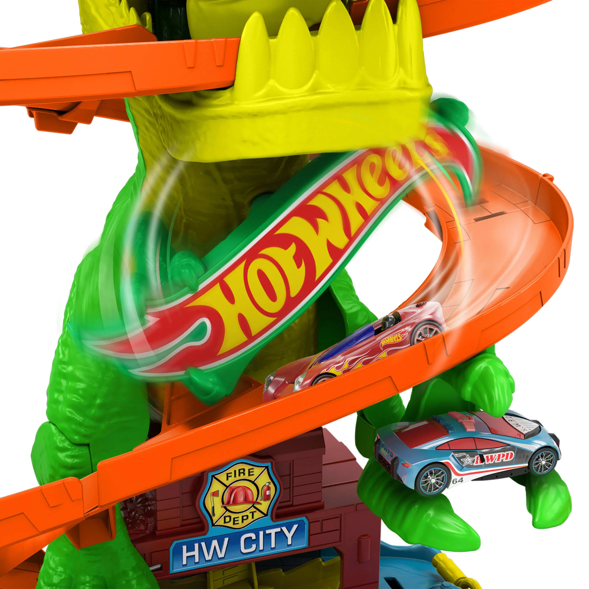 Hot Wheels City Pista de Juguete T-Rex vs Estación de Bomberos - Image 4