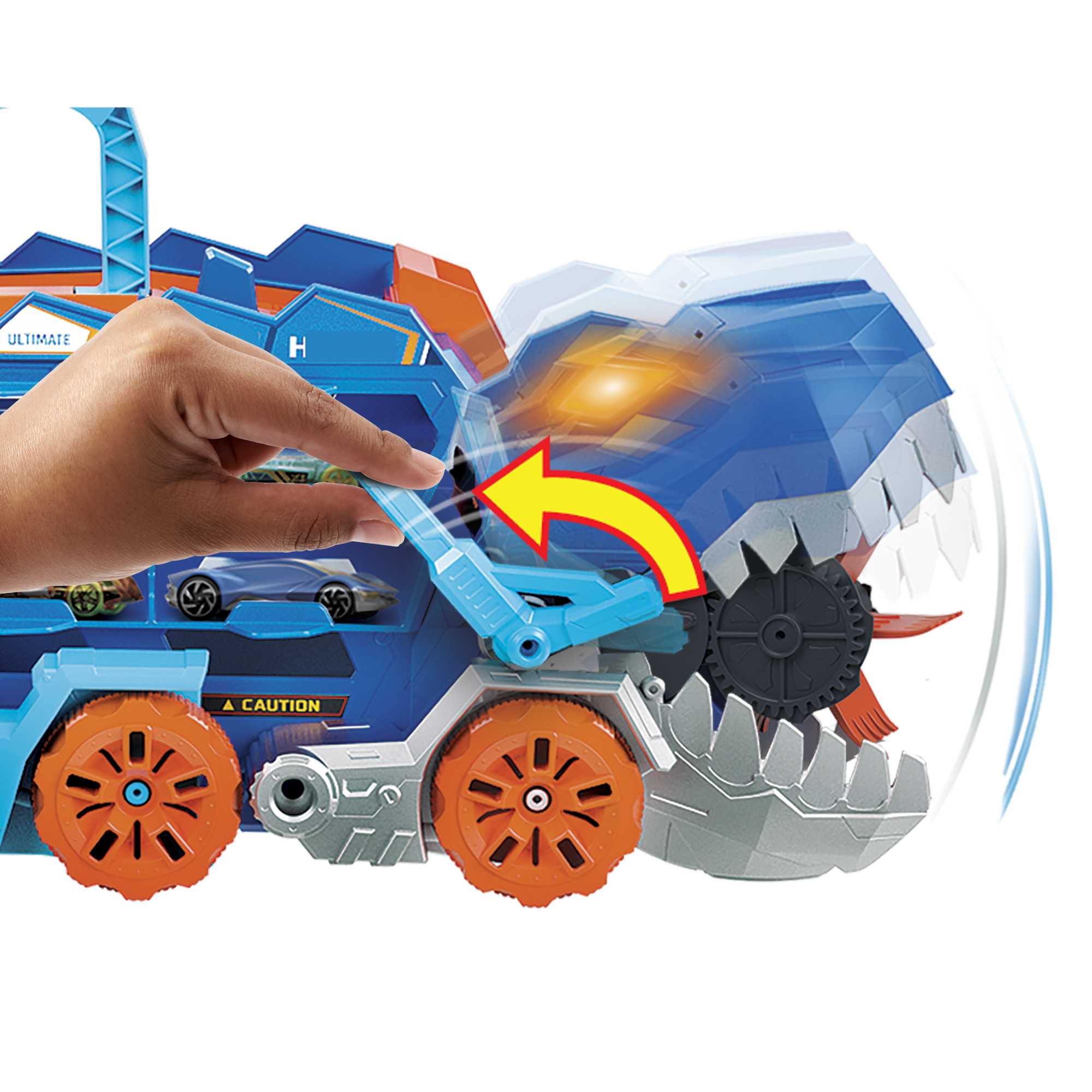 Hot Wheels City-Transporteur T-Rex Pour +20 Voitures, Piste de Course - Image 3