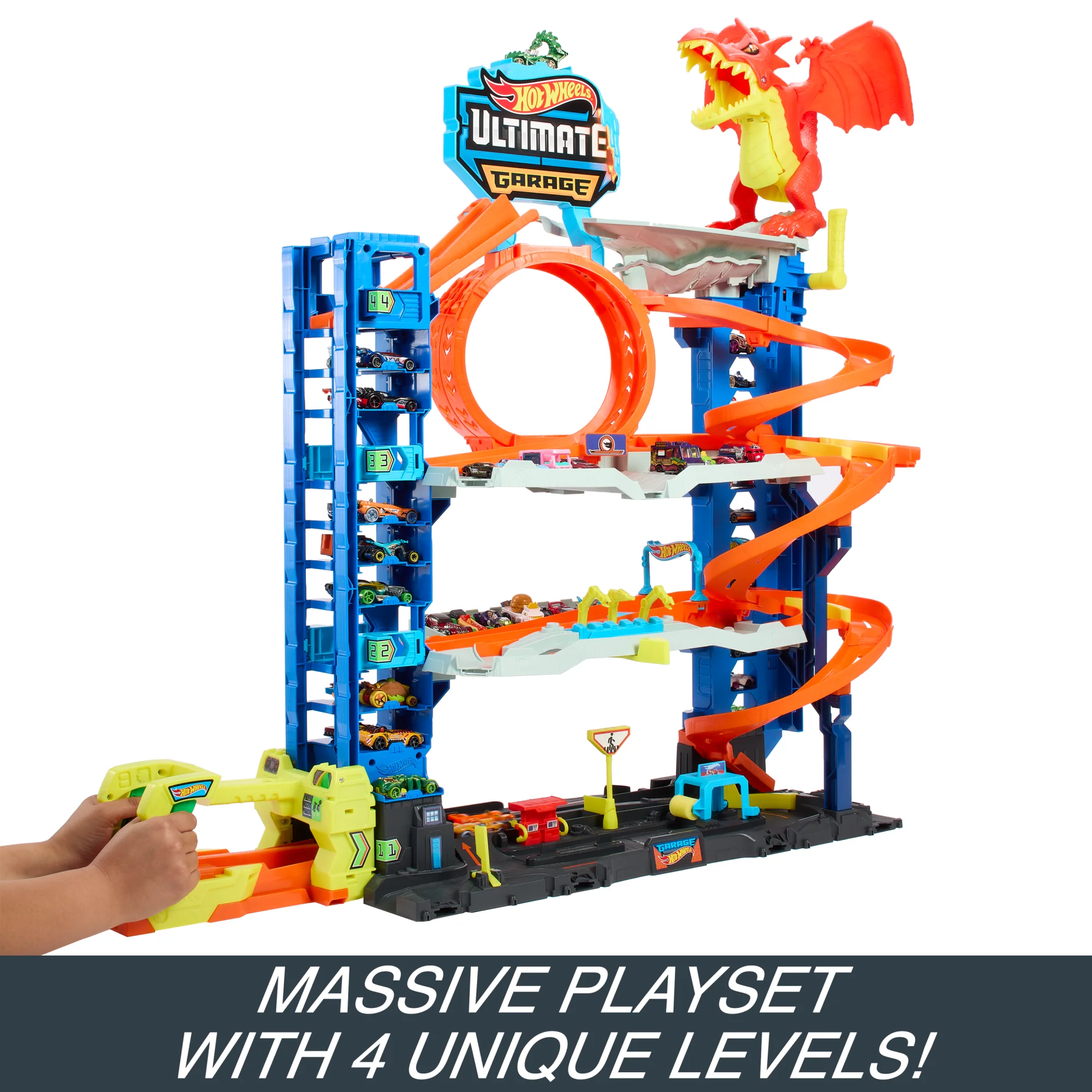 Hot Wheels City Ultimate Garage Playset From “Let's Race” With 2 Toy Cars & Storage For 50+ Cars - Image 3